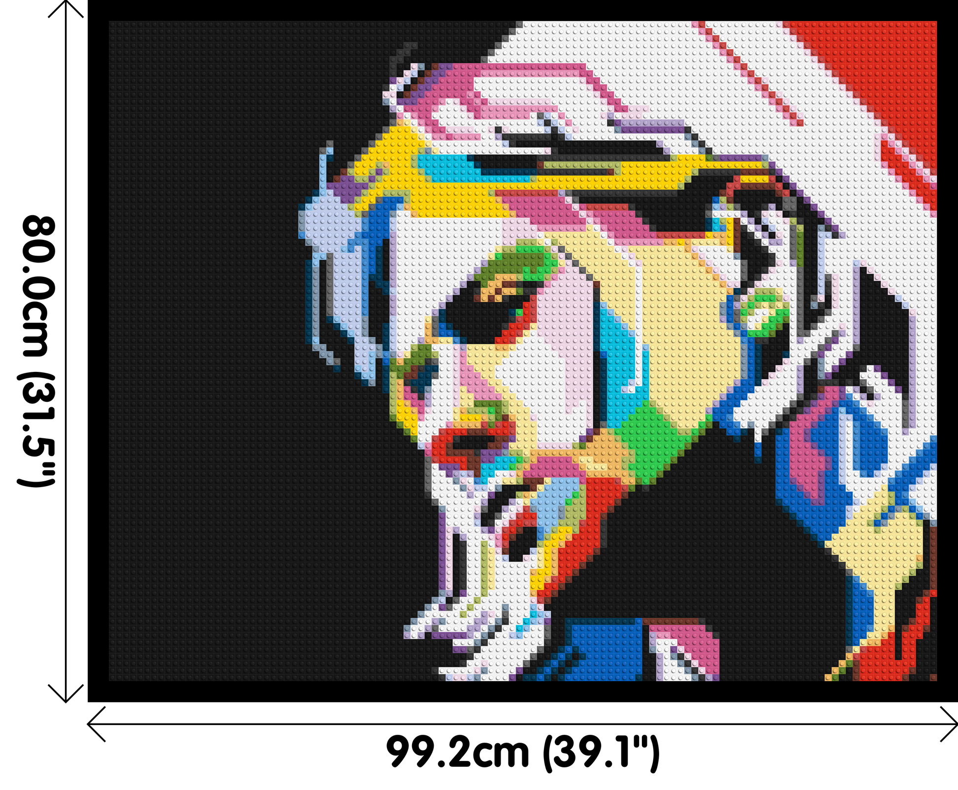 Kurt Cobain - Brick Art Mosaic Kit 5x4 dimensions with frame