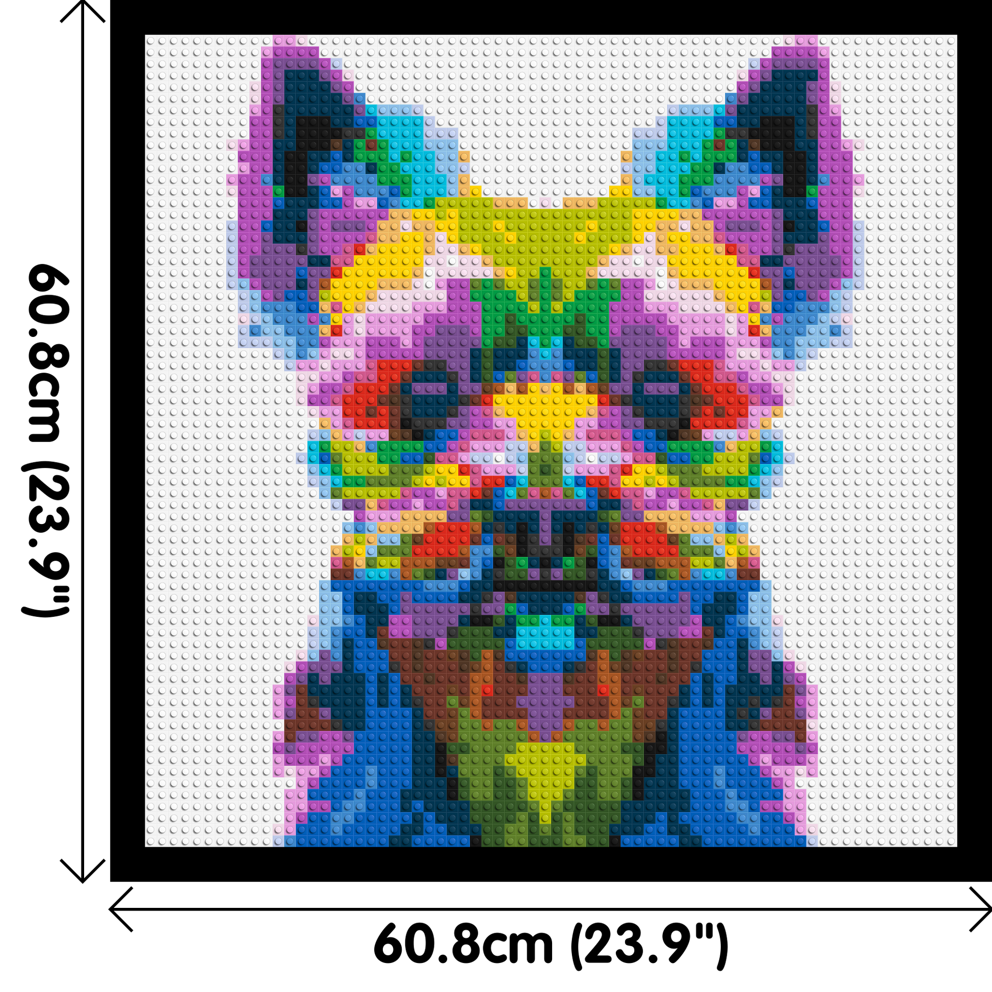 Yorkshire Terrier Colourful Pop Art - Brick Art Mosaic Kit 3x3 dimensions with frame