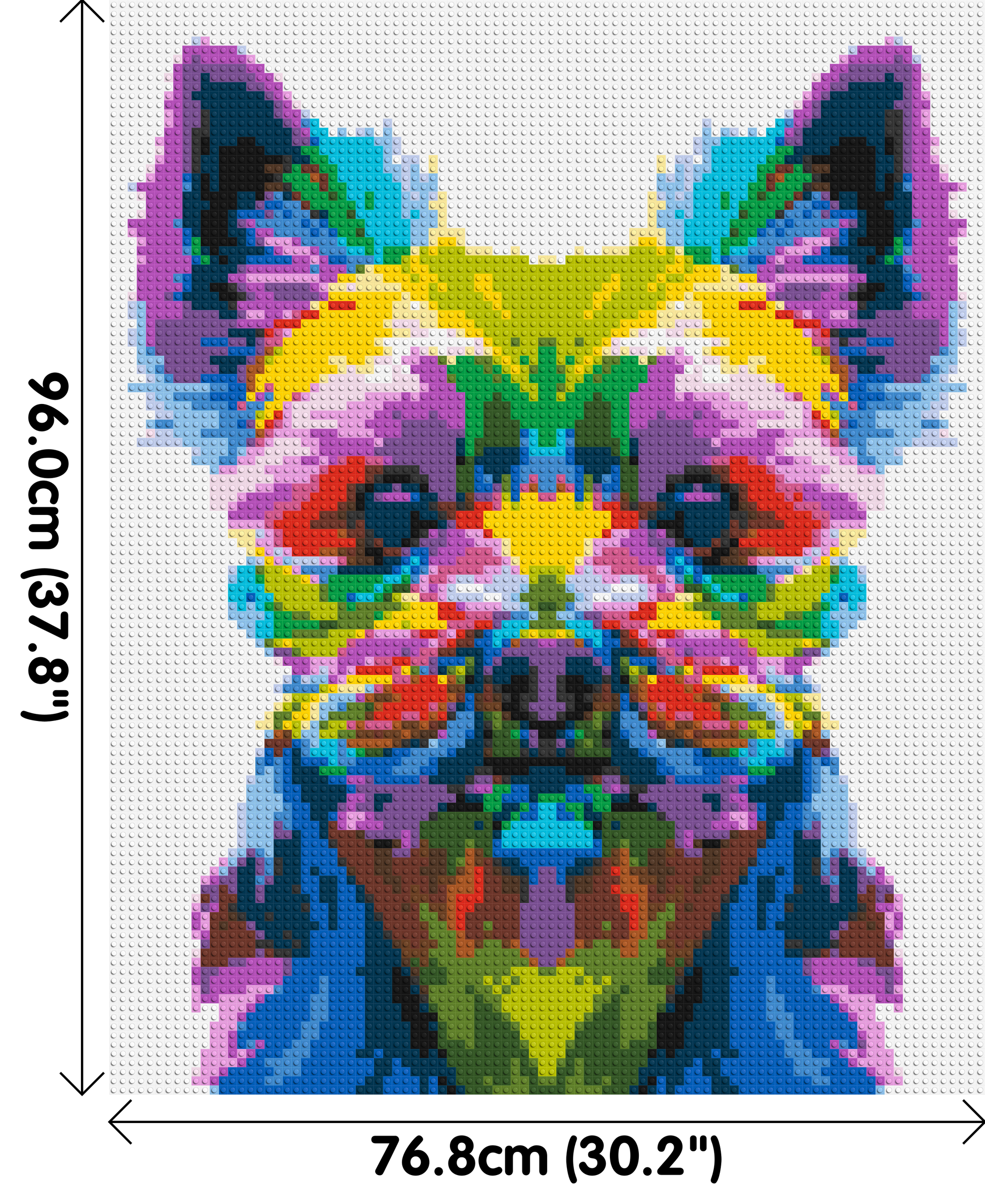 Yorkshire Terrier Colourful Pop Art - Brick Art Mosaic Kit 4x5 dimensions