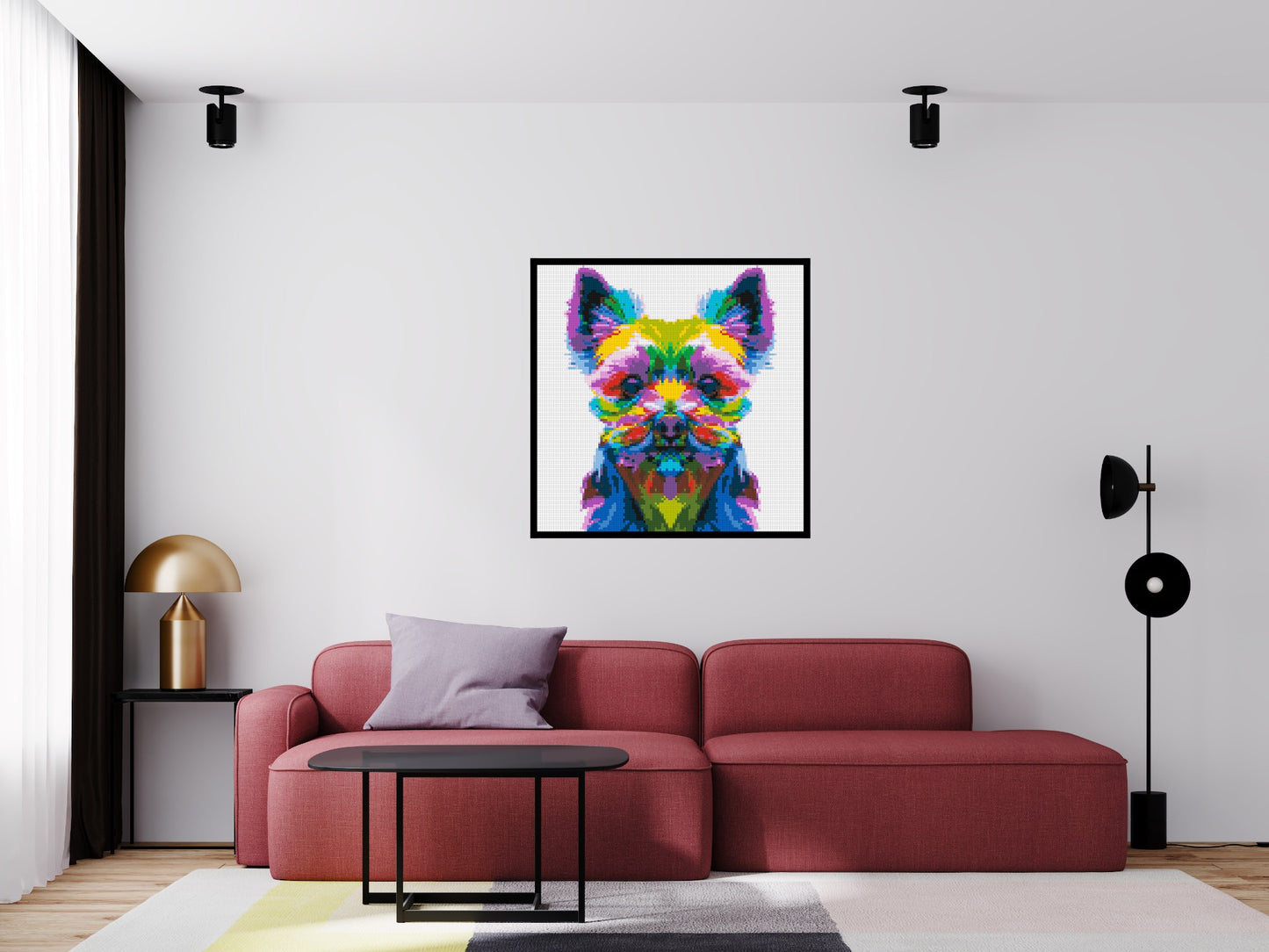 Yorkshire Terrier Colourful Pop Art - Brick Art Mosaic Kit 5x5 large