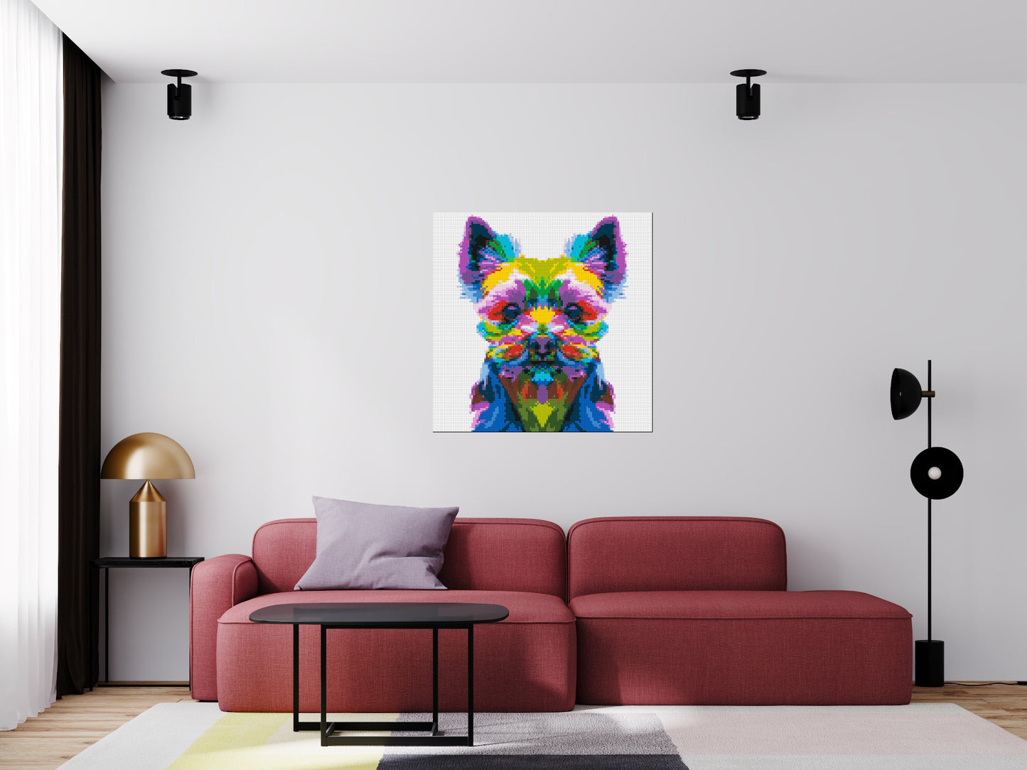 Yorkshire Terrier Colourful Pop Art - Brick Art Mosaic Kit 5x5 large