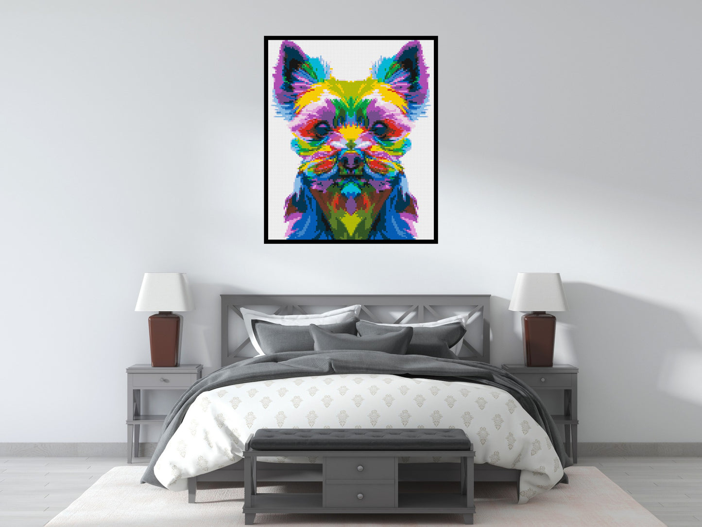 Yorkshire Terrier Colourful Pop Art - Brick Art Mosaic Kit 5x6 large