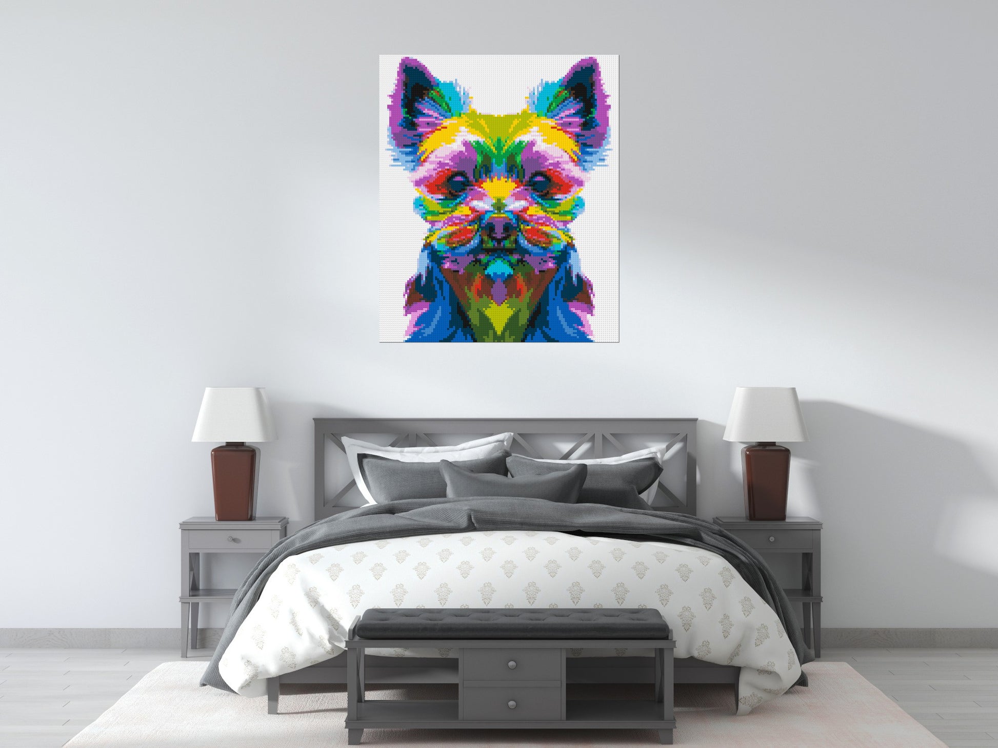 Yorkshire Terrier Colourful Pop Art - Brick Art Mosaic Kit 5x6 scene