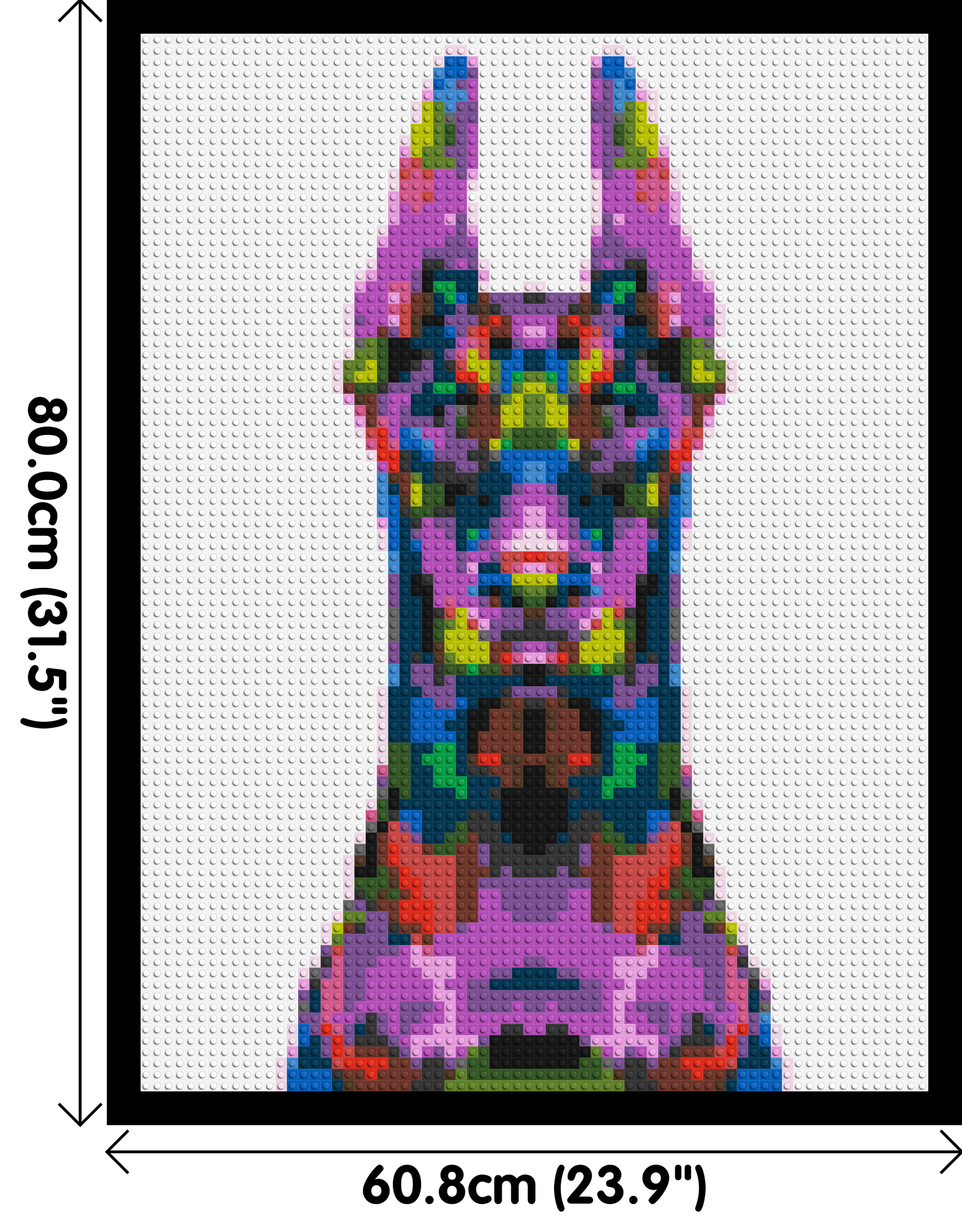 Doberman Colourful Pop Art - Brick Art Mosaic Kit 3x4 dimensions with frame