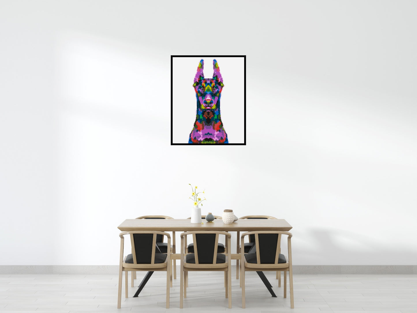 Doberman Colourful Pop Art - Brick Art Mosaic Kit 5x6 large