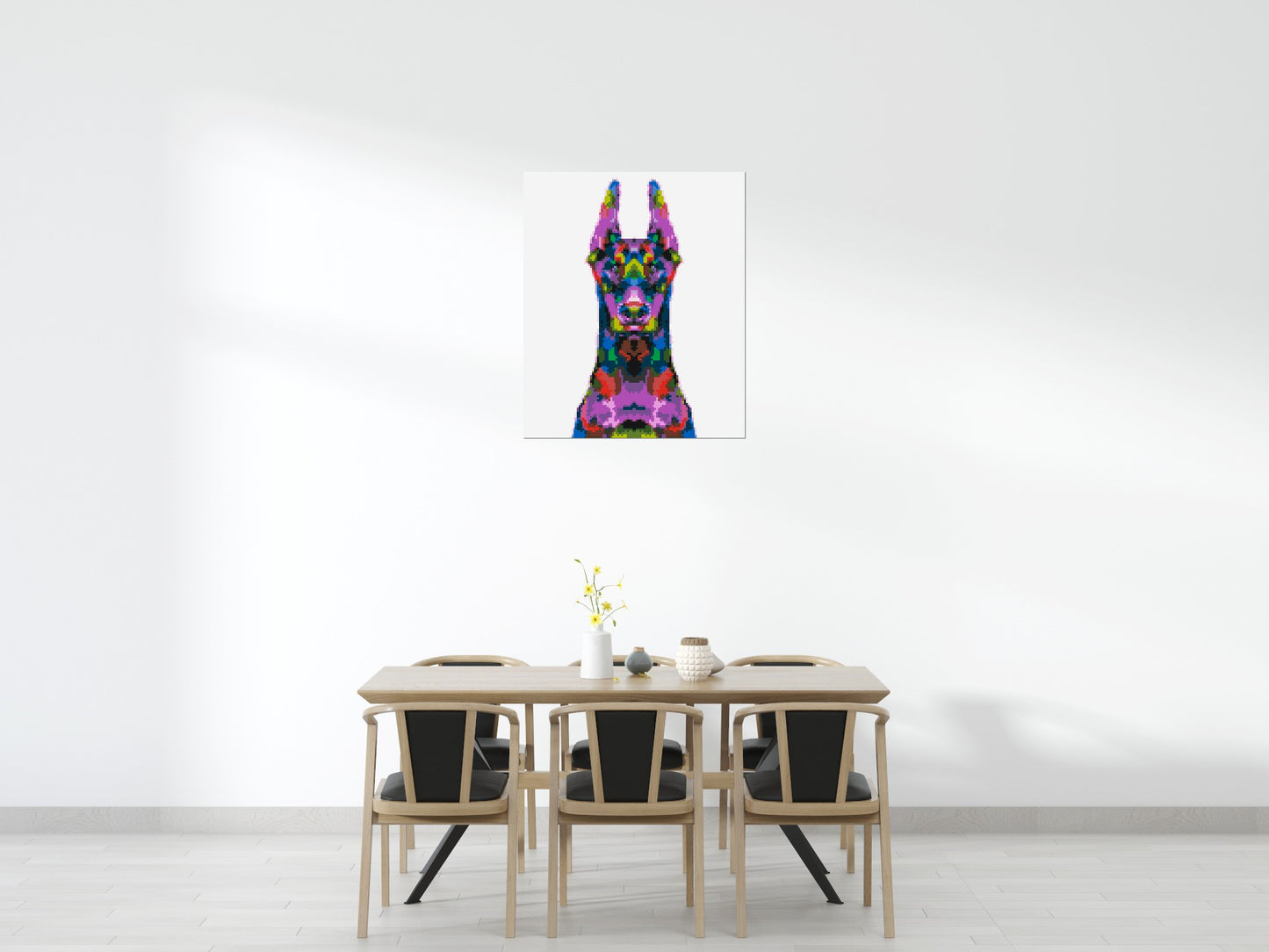 Doberman Colourful Pop Art - Brick Art Mosaic Kit 5x6 large