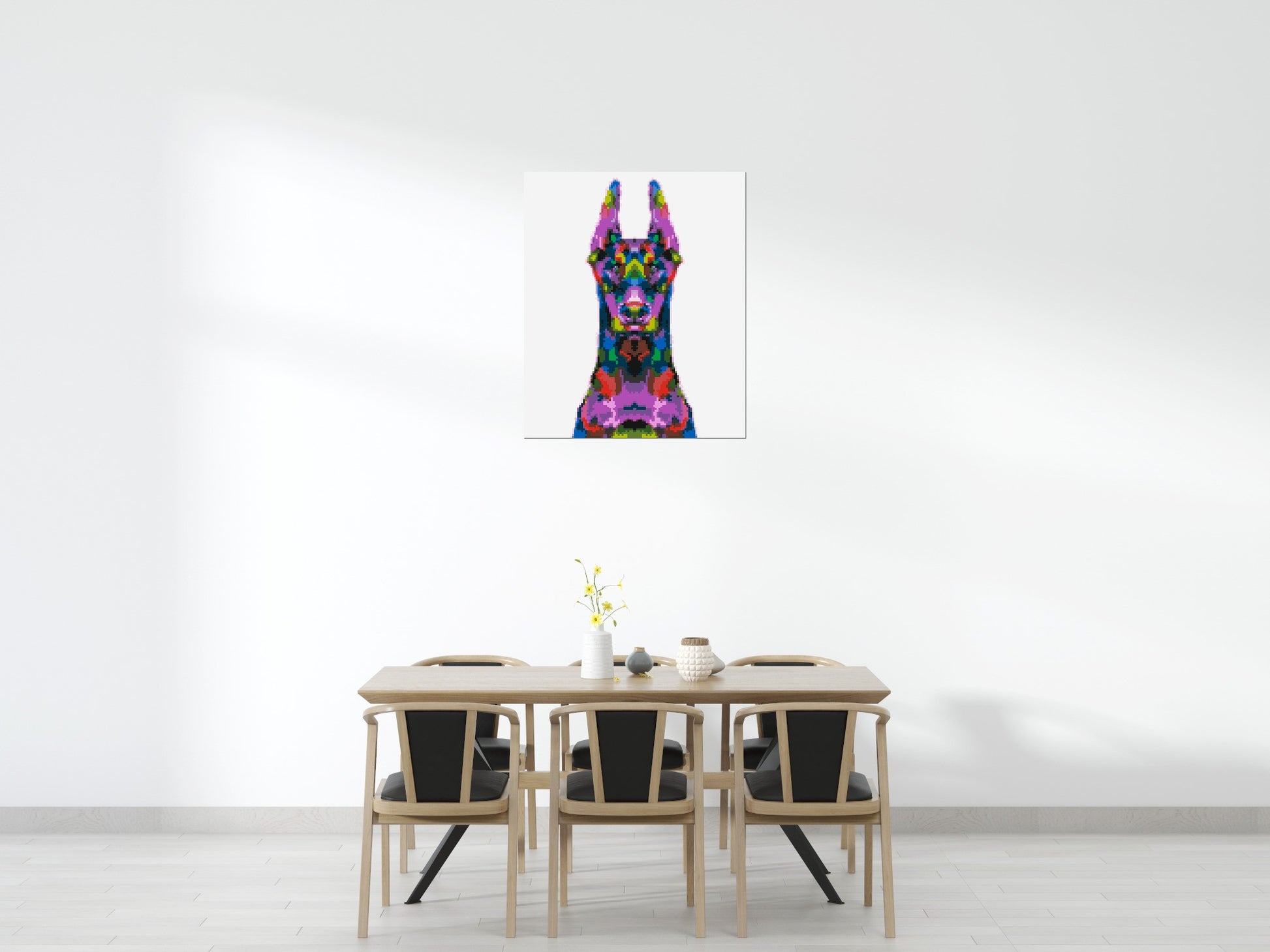 Doberman Colourful Pop Art - Brick Art Mosaic Kit 5x6 scene