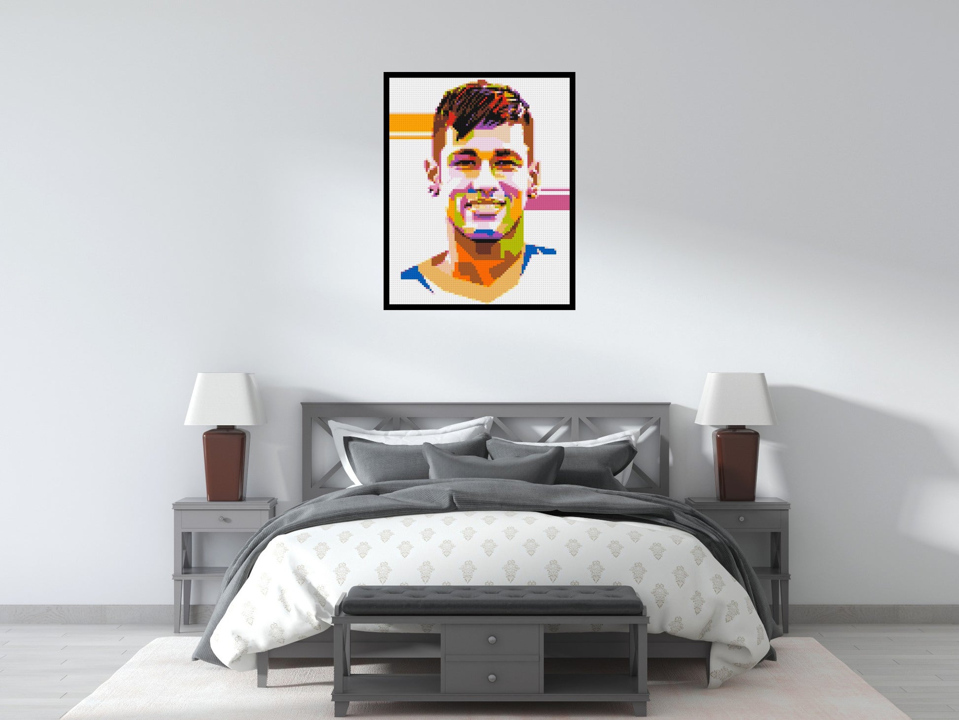 Neymar #2 - Brick Art Mosaic Kit 4x5 scene with frame