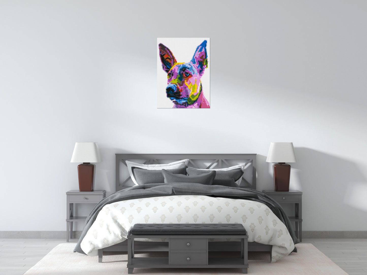 Belgian Malinois Colourful Pop Art - Brick Art Mosaic Kit 3x4 large