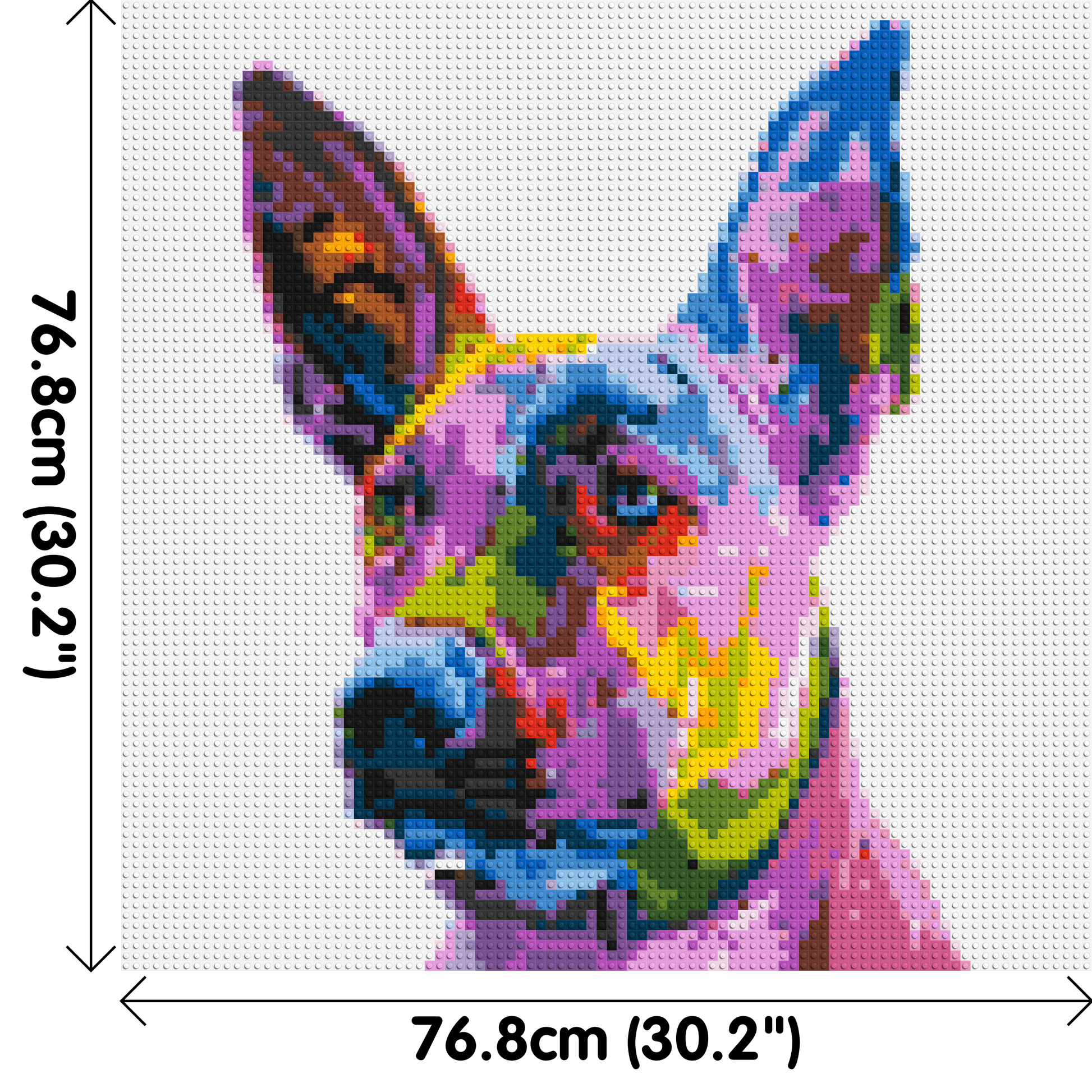 Belgian Malinois Colourful Pop Art - Brick Art Mosaic Kit 4x4 dimensions