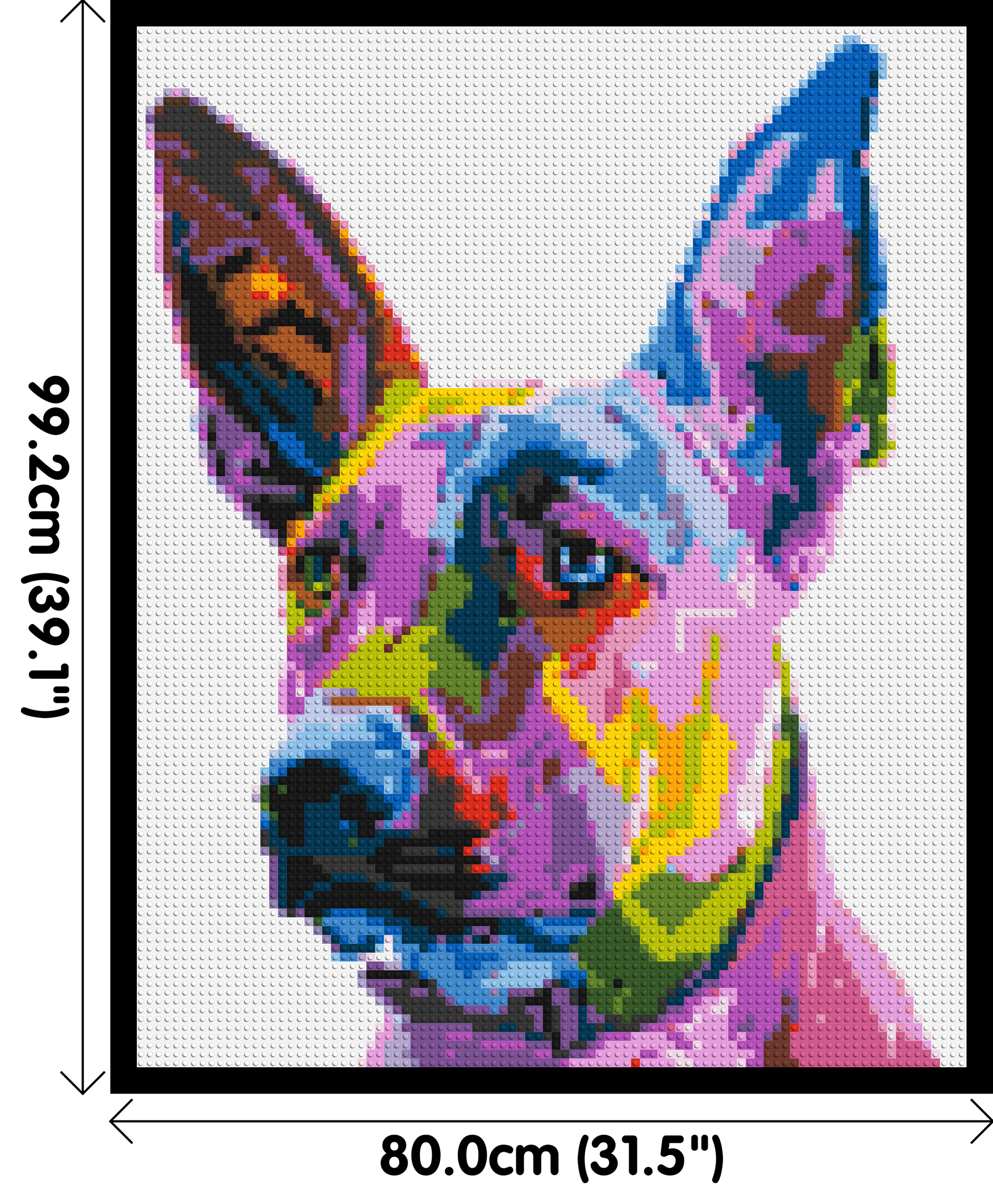 Belgian Malinois Colourful Pop Art - Brick Art Mosaic Kit 4x5 dimensions with frame