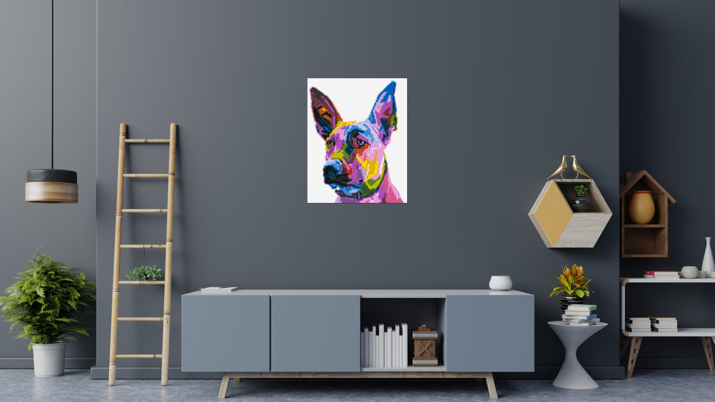 Belgian Malinois Colourful Pop Art - Brick Art Mosaic Kit 4x5 large