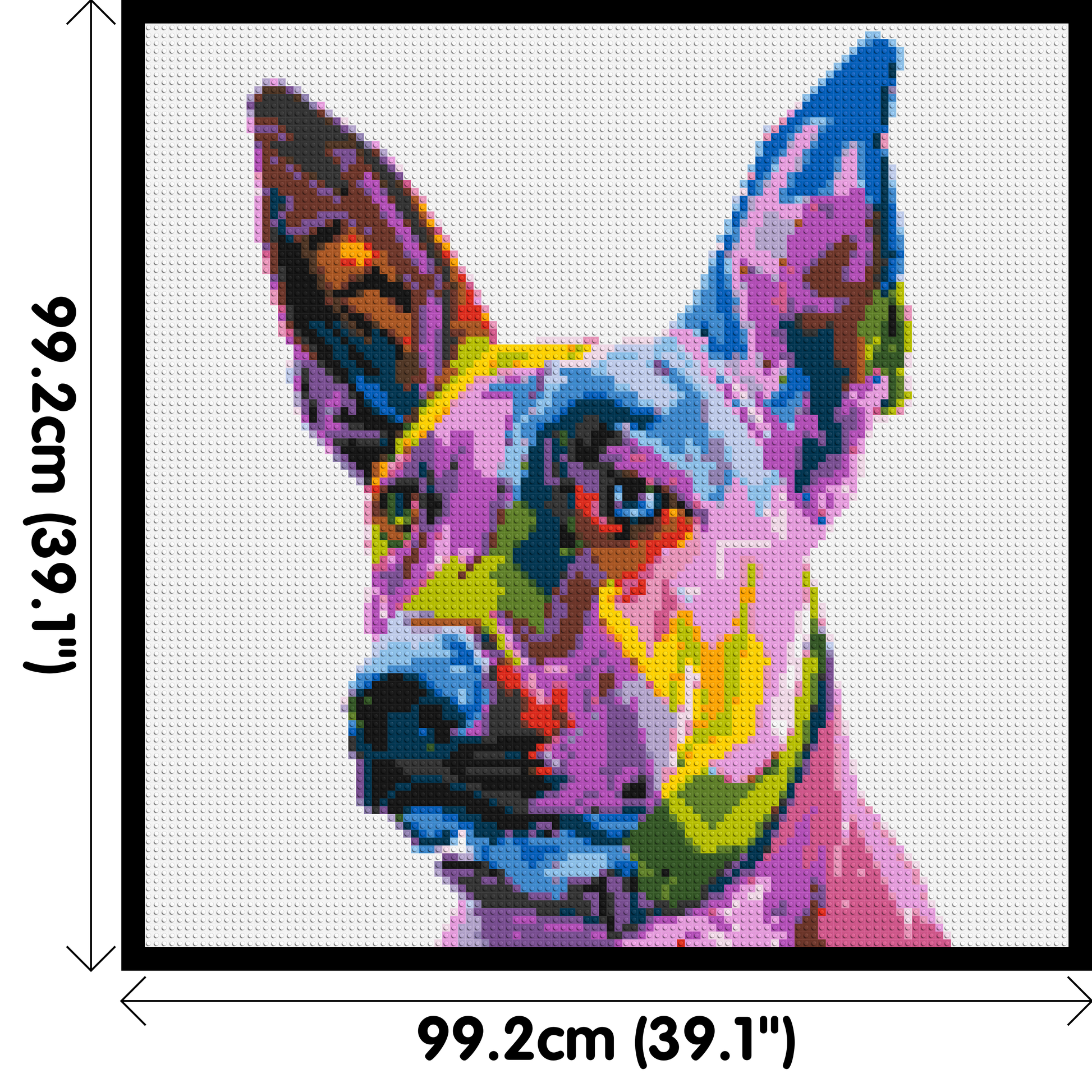 Belgian Malinois Colourful Pop Art - Brick Art Mosaic Kit 5x5 dimensions with frame