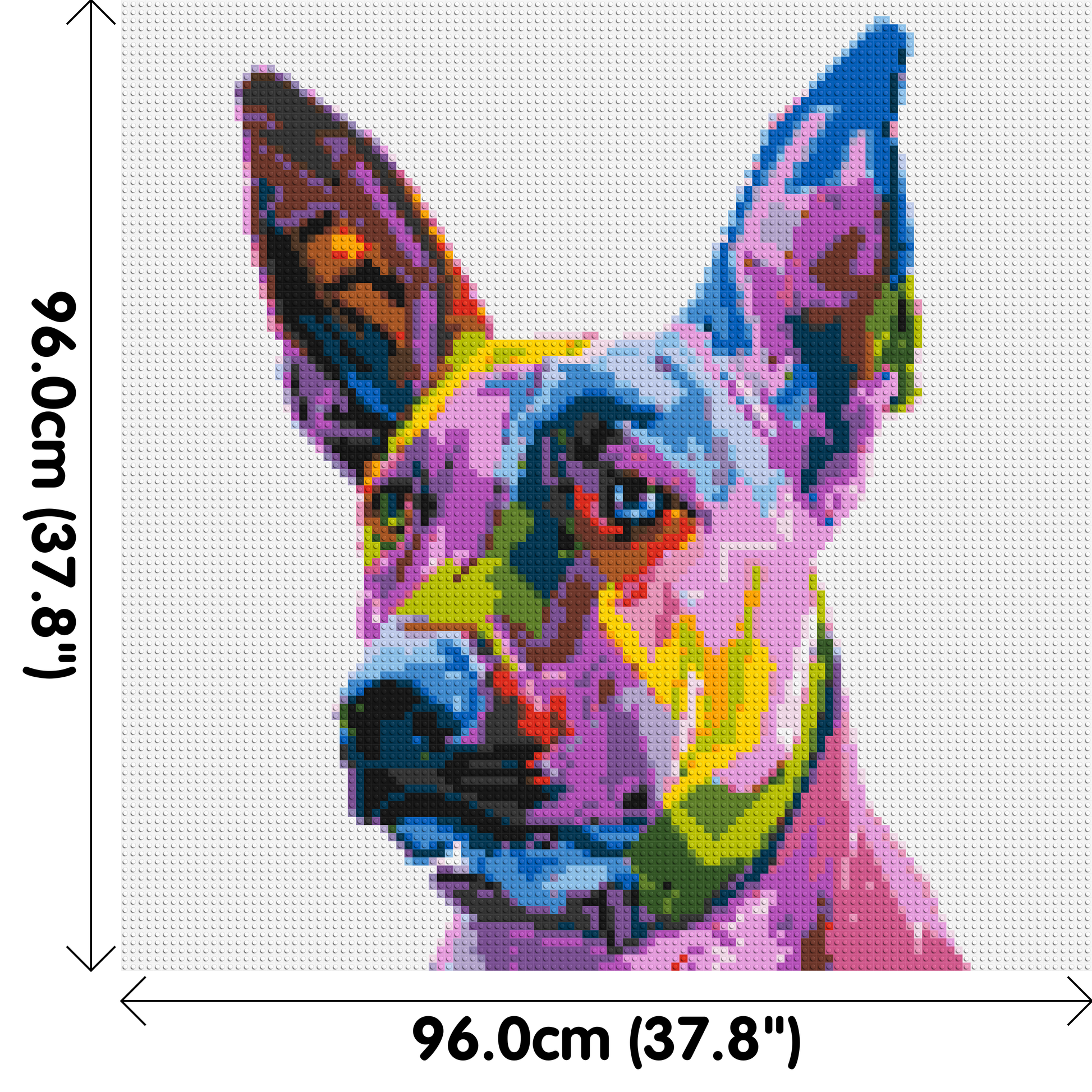 Belgian Malinois Colourful Pop Art - Brick Art Mosaic Kit 5x5 dimensions