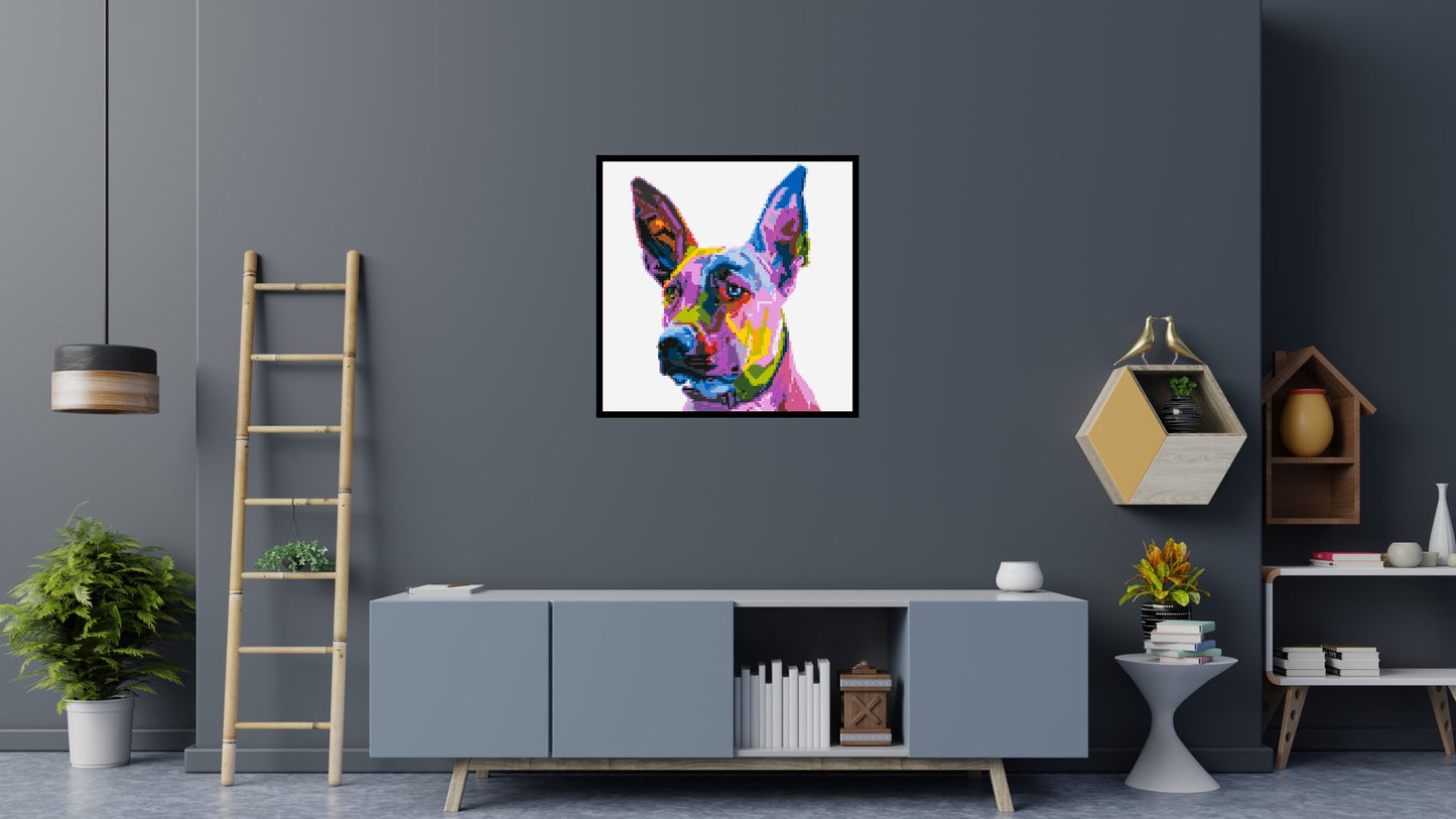 Belgian Malinois Colourful Pop Art - Brick Art Mosaic Kit 5x5 large