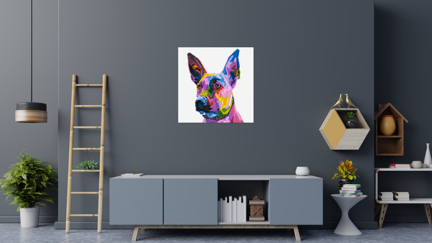 Belgian Malinois Colourful Pop Art - Brick Art Mosaic Kit 5x5 large