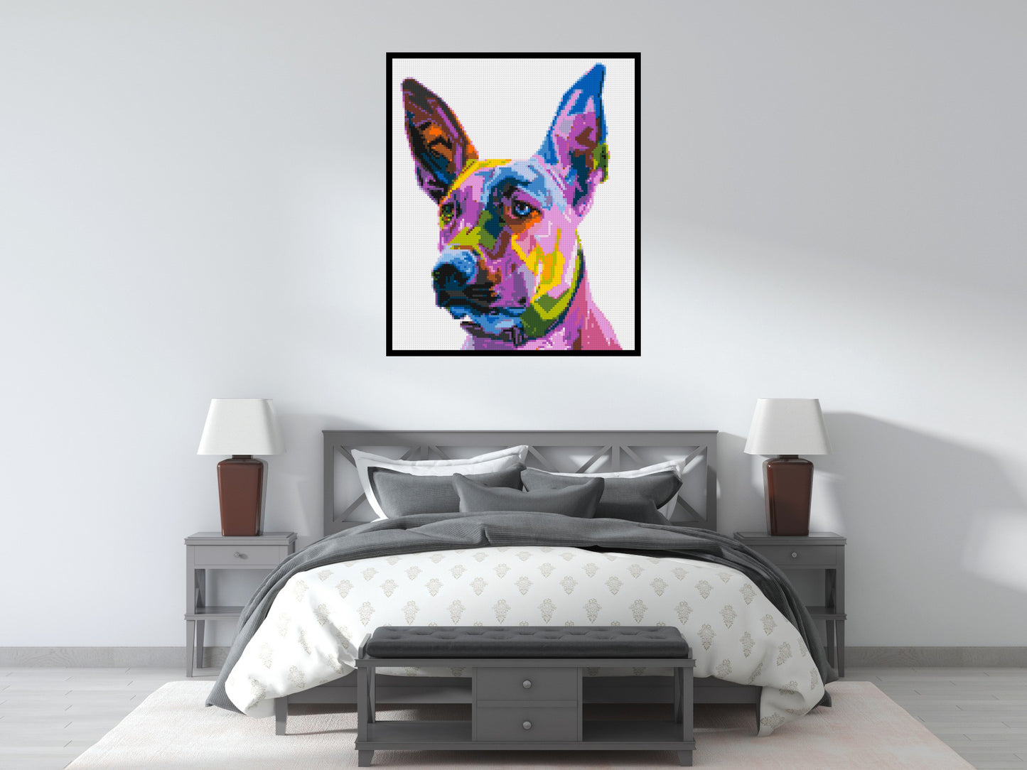 Belgian Malinois Colourful Pop Art - Brick Art Mosaic Kit 5x6 large