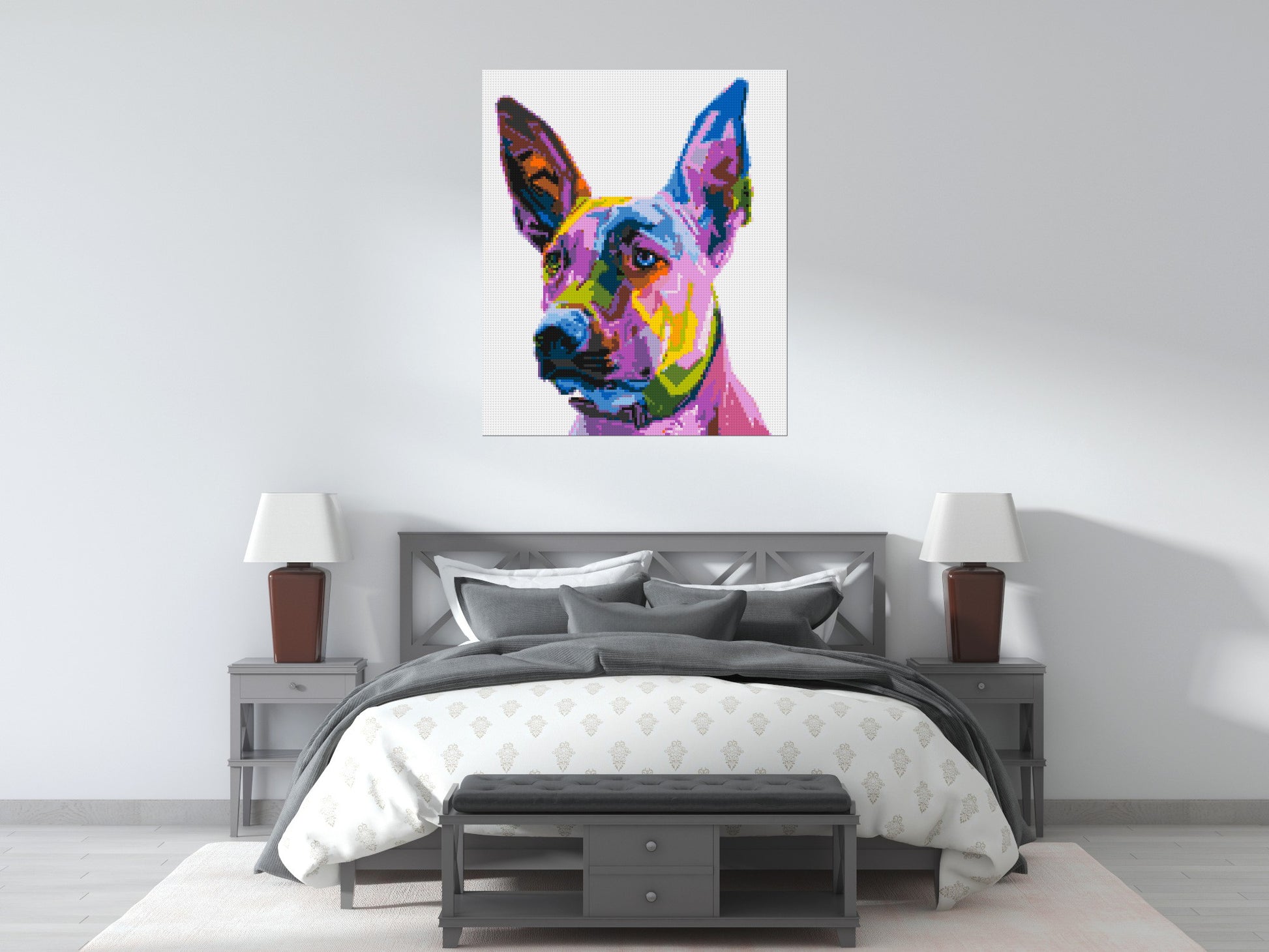 Belgian Malinois Colourful Pop Art - Brick Art Mosaic Kit 5x6 scene