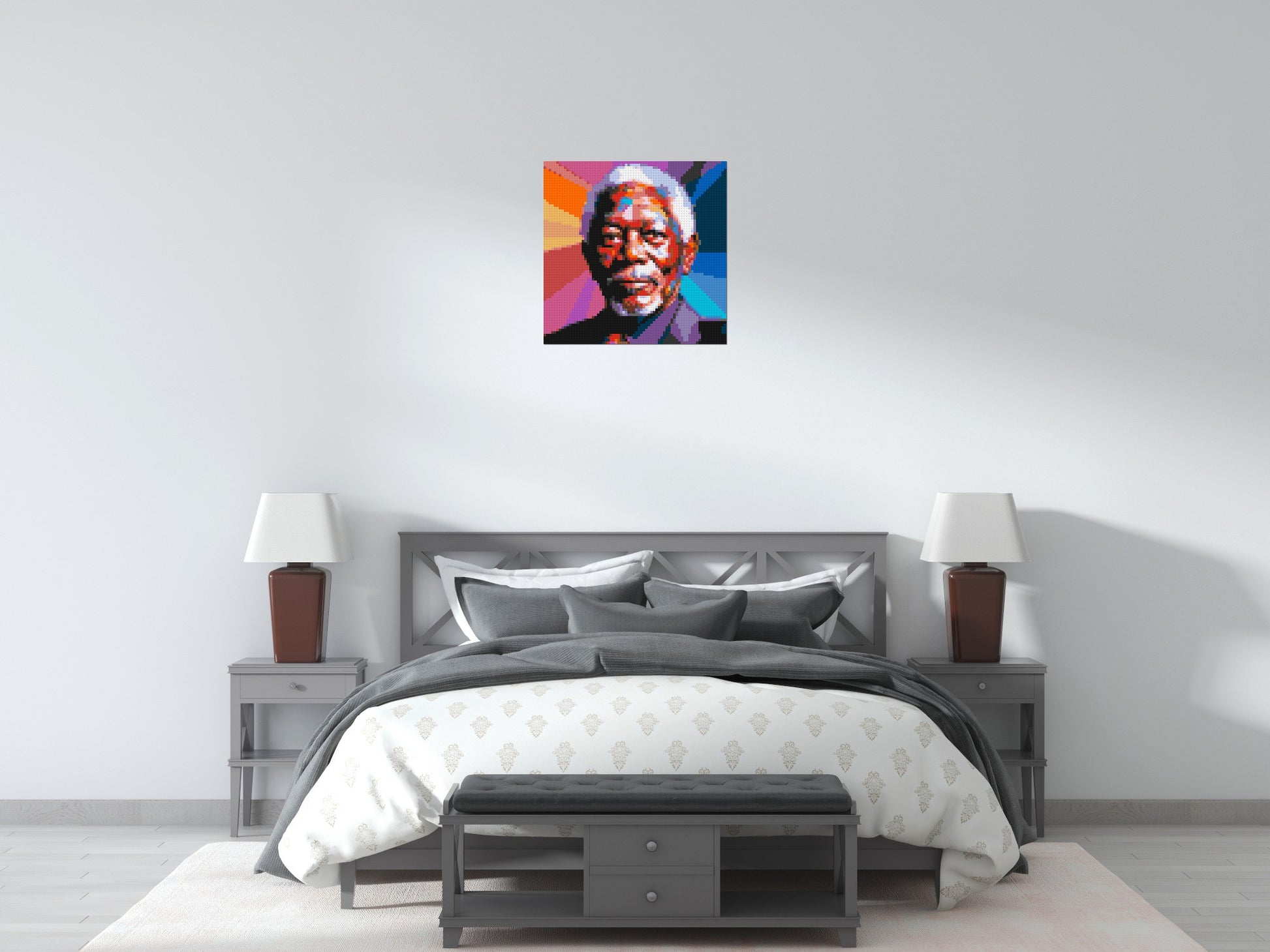 Morgan Freeman - Brick Art Mosaic Kit 3x3 scene