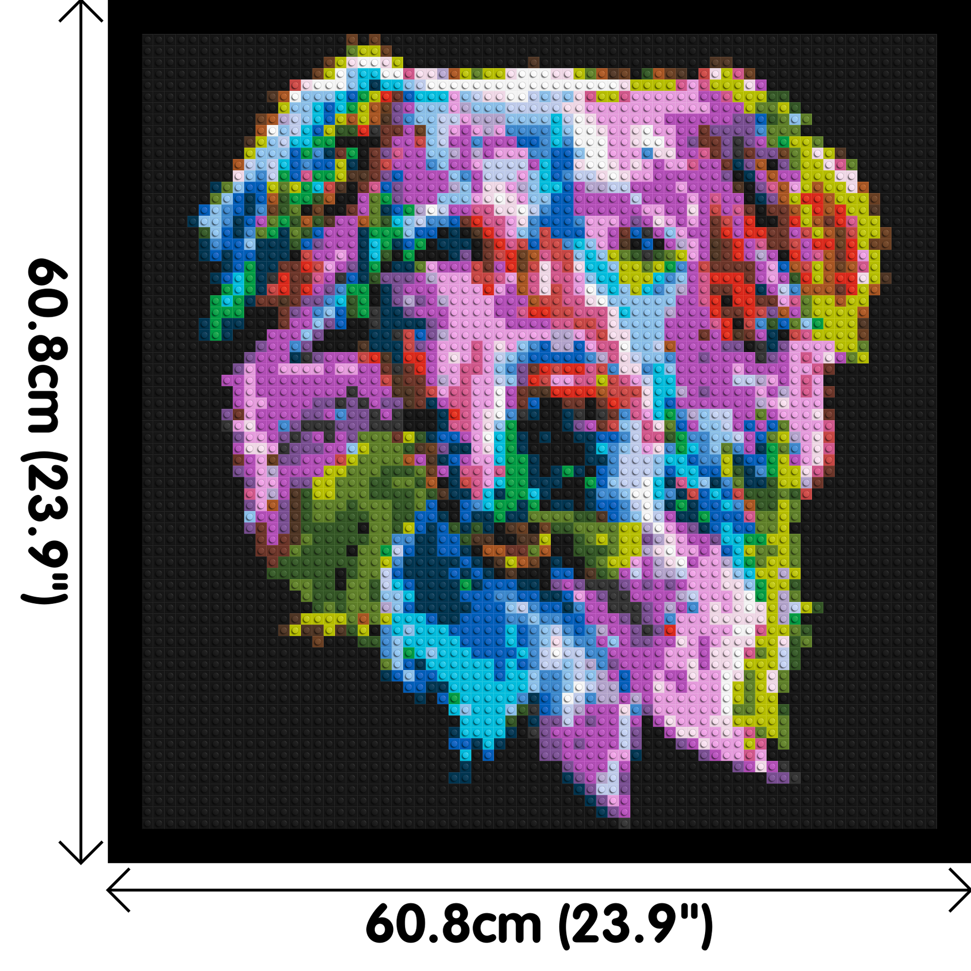 Golden Retriever Colourful Pop Art - Brick Art Mosaic Kit 3x3 dimensions with frame