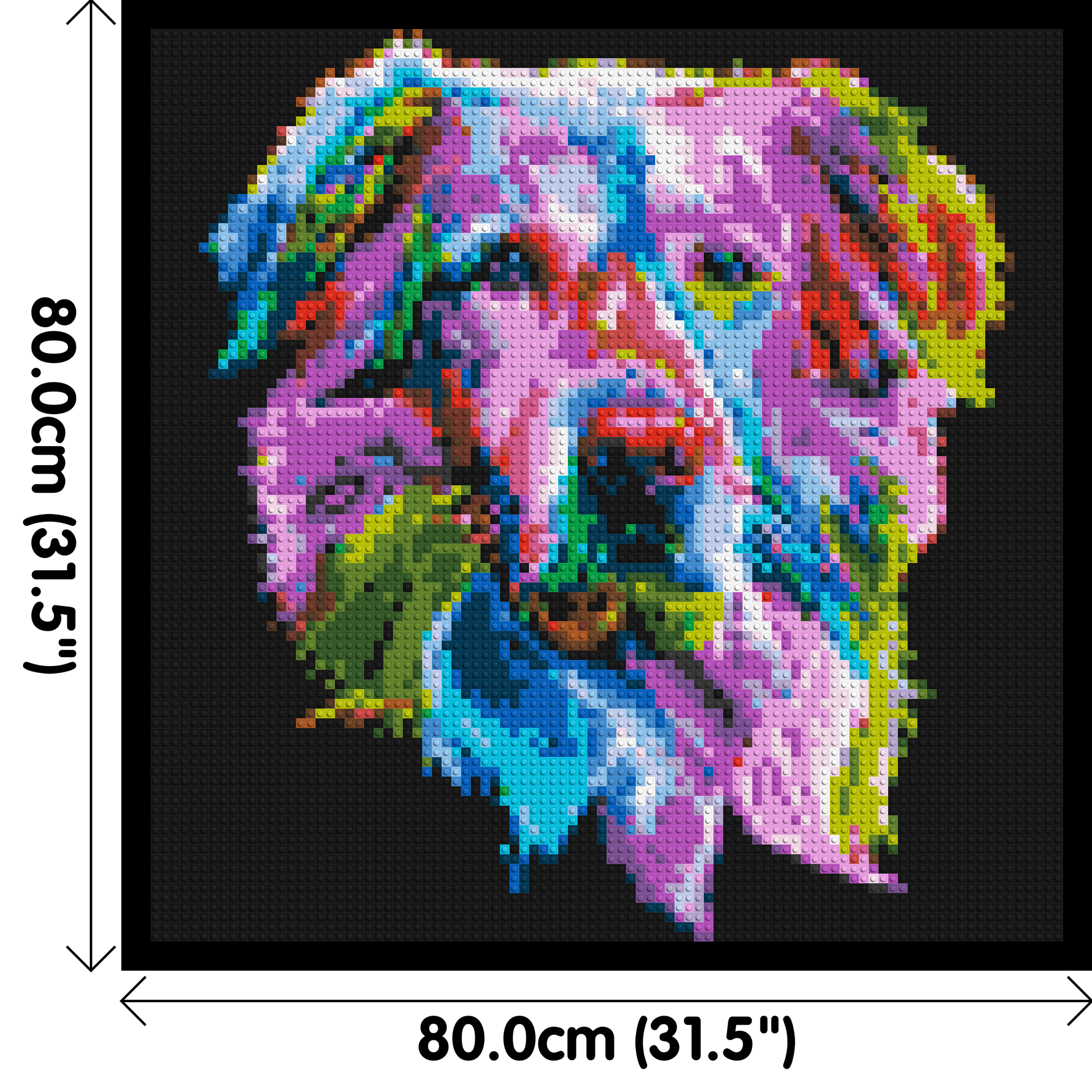 Golden Retriever Colourful Pop Art - Brick Art Mosaic Kit 4x4 dimensions with frame