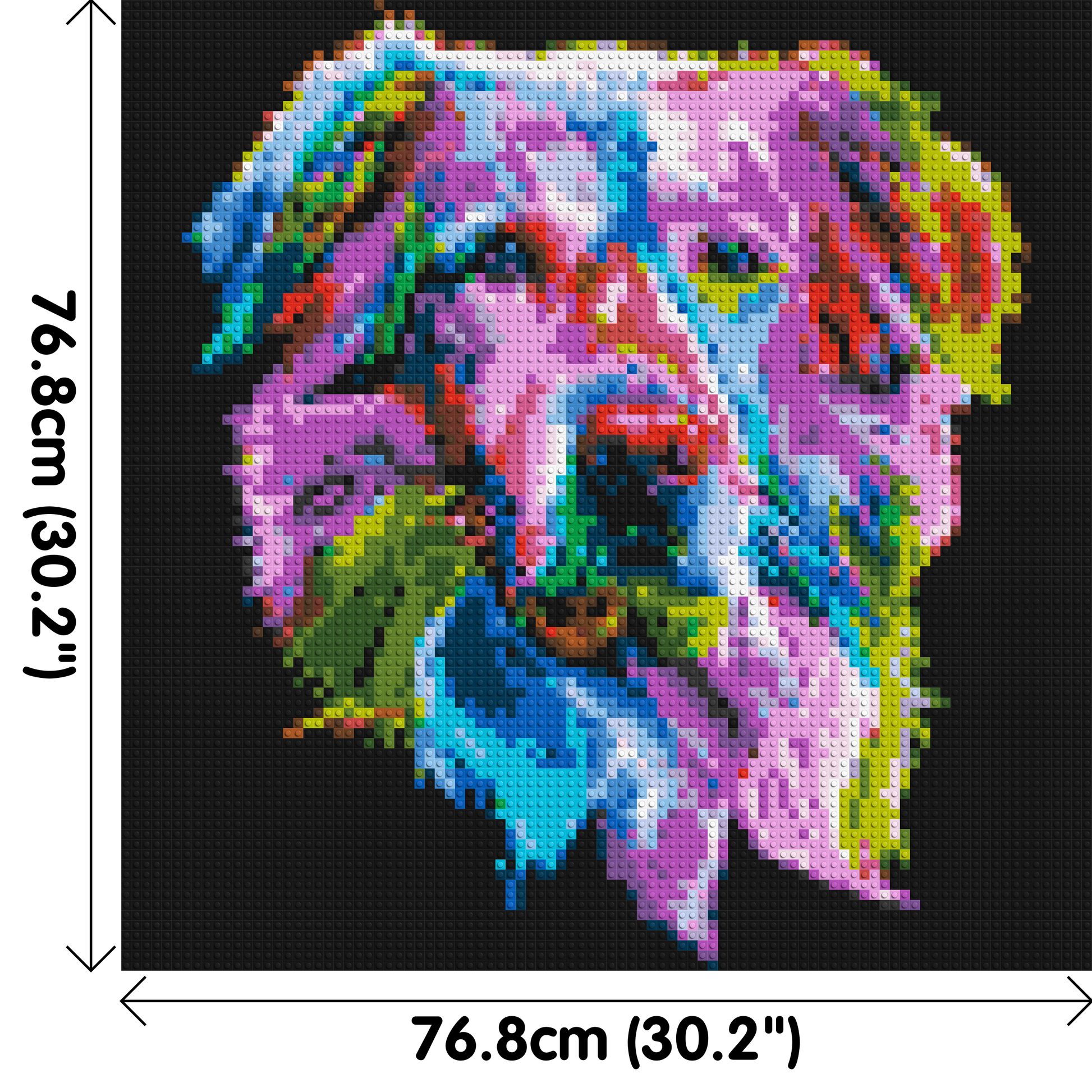 Golden Retriever Colourful Pop Art - Brick Art Mosaic Kit 4x4 dimensions