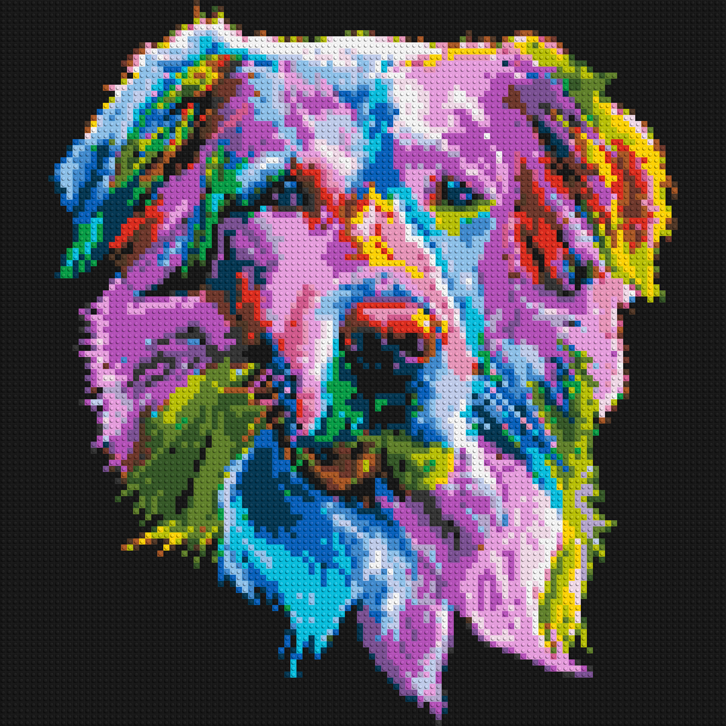 Golden Retriever Colourful Pop Art - Brick Art Mosaic Kit 5x5 large