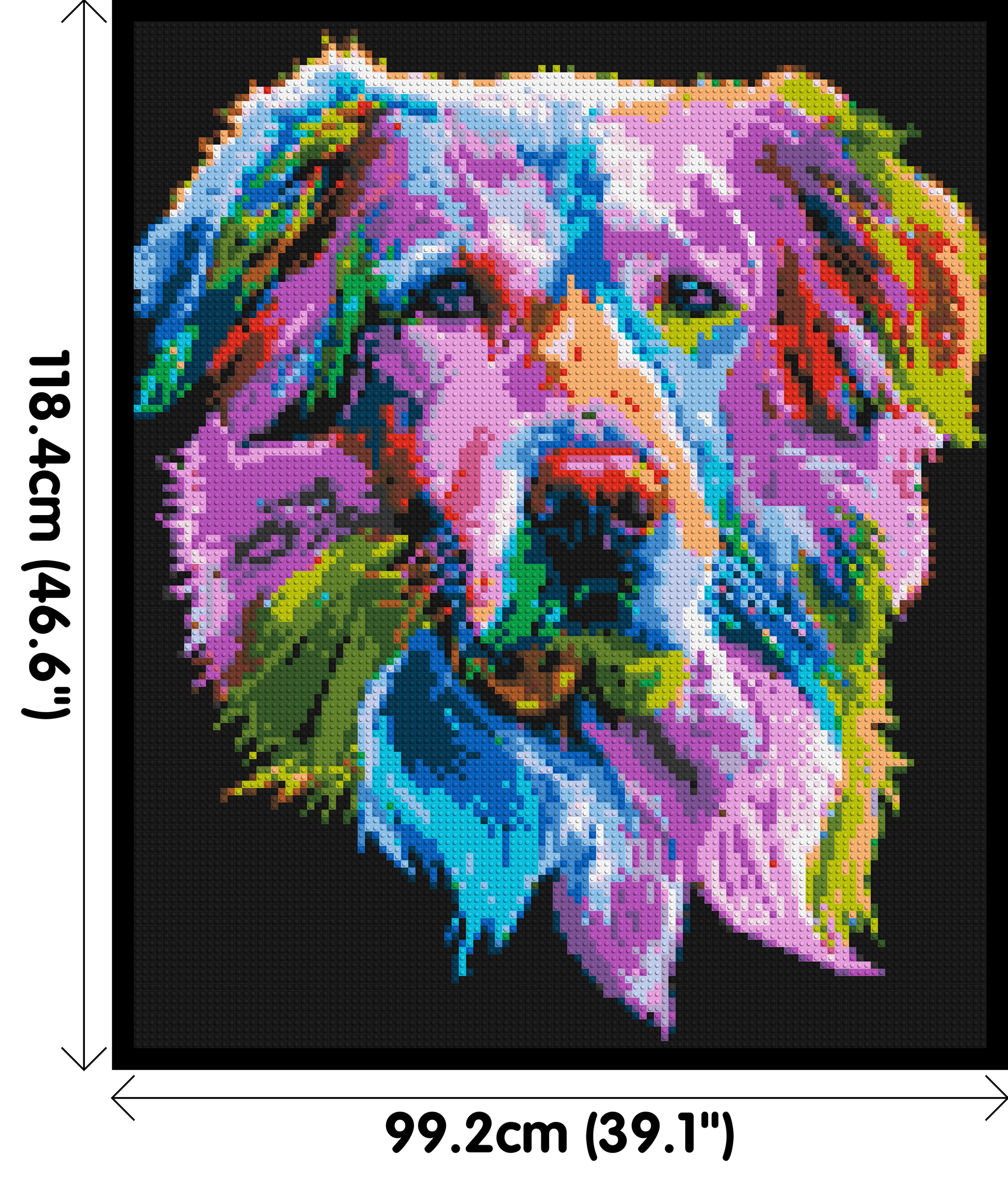 Golden Retriever Colourful Pop Art - Brick Art Mosaic Kit 5x6 dimensions with frame