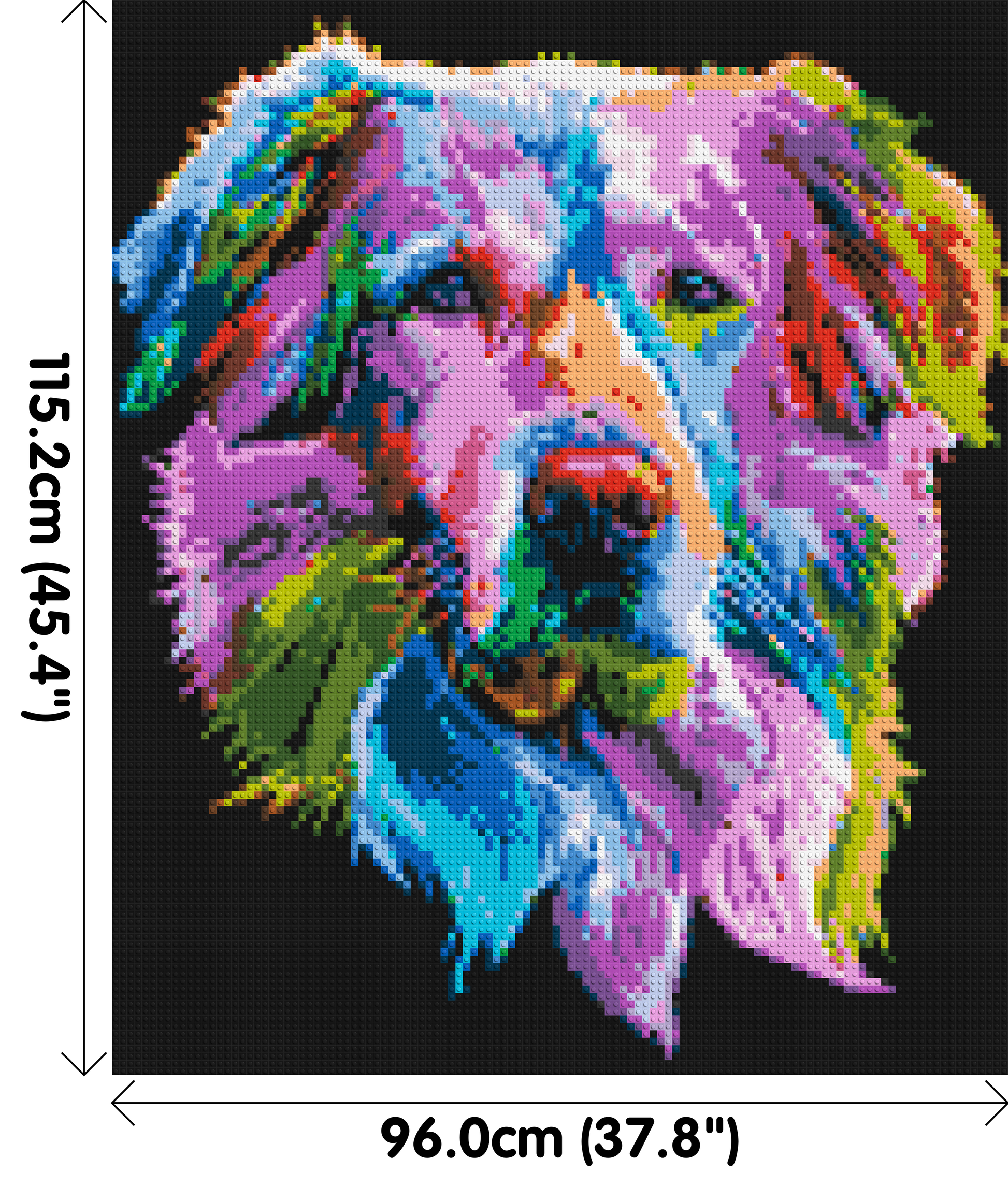 Golden Retriever Colourful Pop Art - Brick Art Mosaic Kit 5x6 dimensions