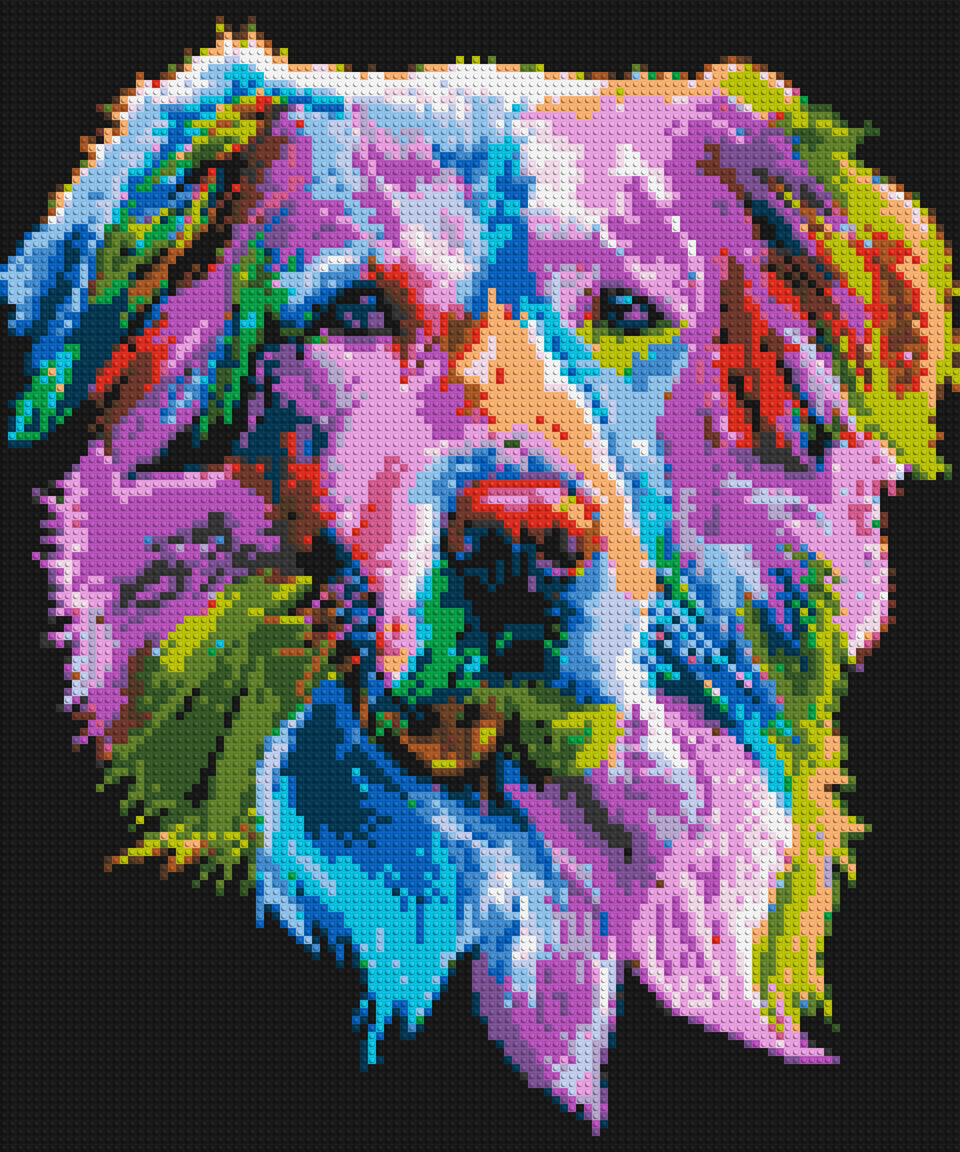 Golden Retriever Colourful Pop Art - Brick Art Mosaic Kit 5x6 large