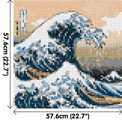 The Great Wave Off Kanagawa by Katsushika Hokusai  - Brick Art Mosaic Kit 3x3 large