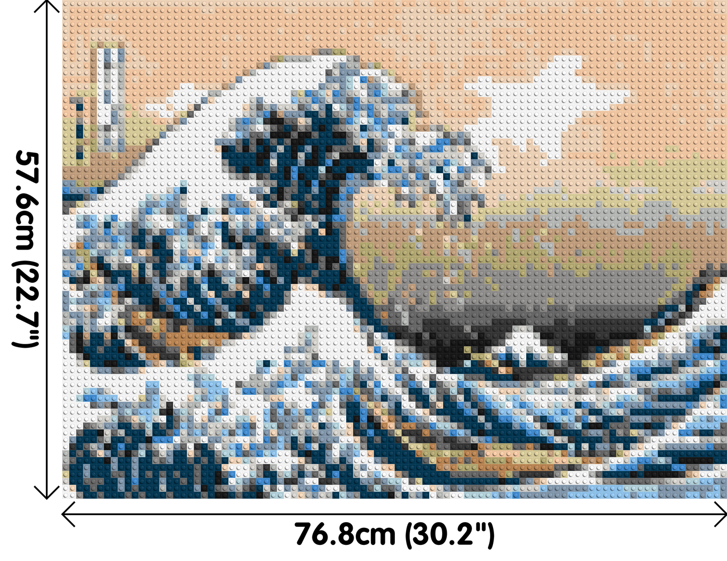 The Great Wave Off Kanagawa by Katsushika Hokusai  - Brick Art Mosaic Kit 4x3 large