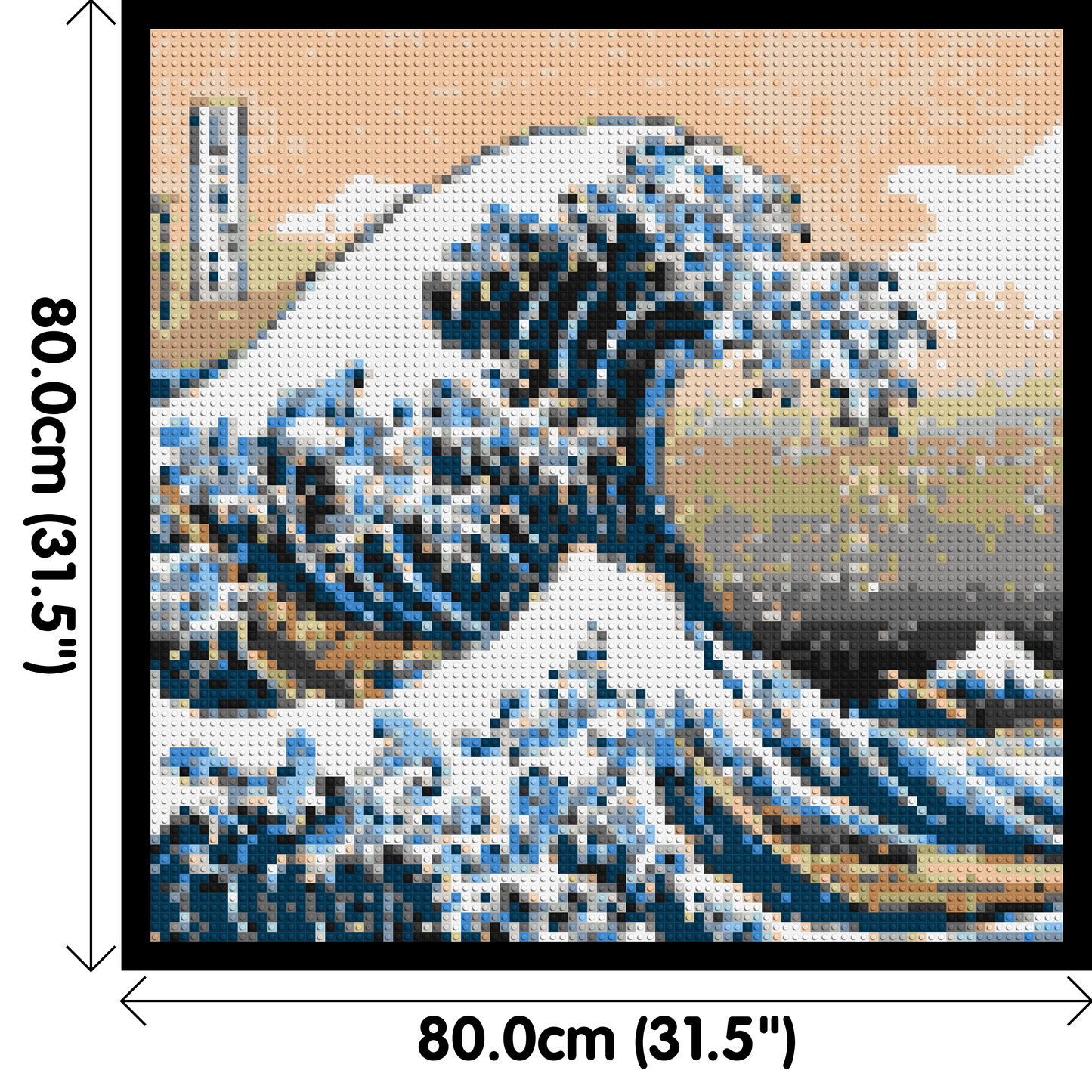 The Great Wave Off Kanagawa by Katsushika Hokusai  - Brick Art Mosaic Kit 4x4 large