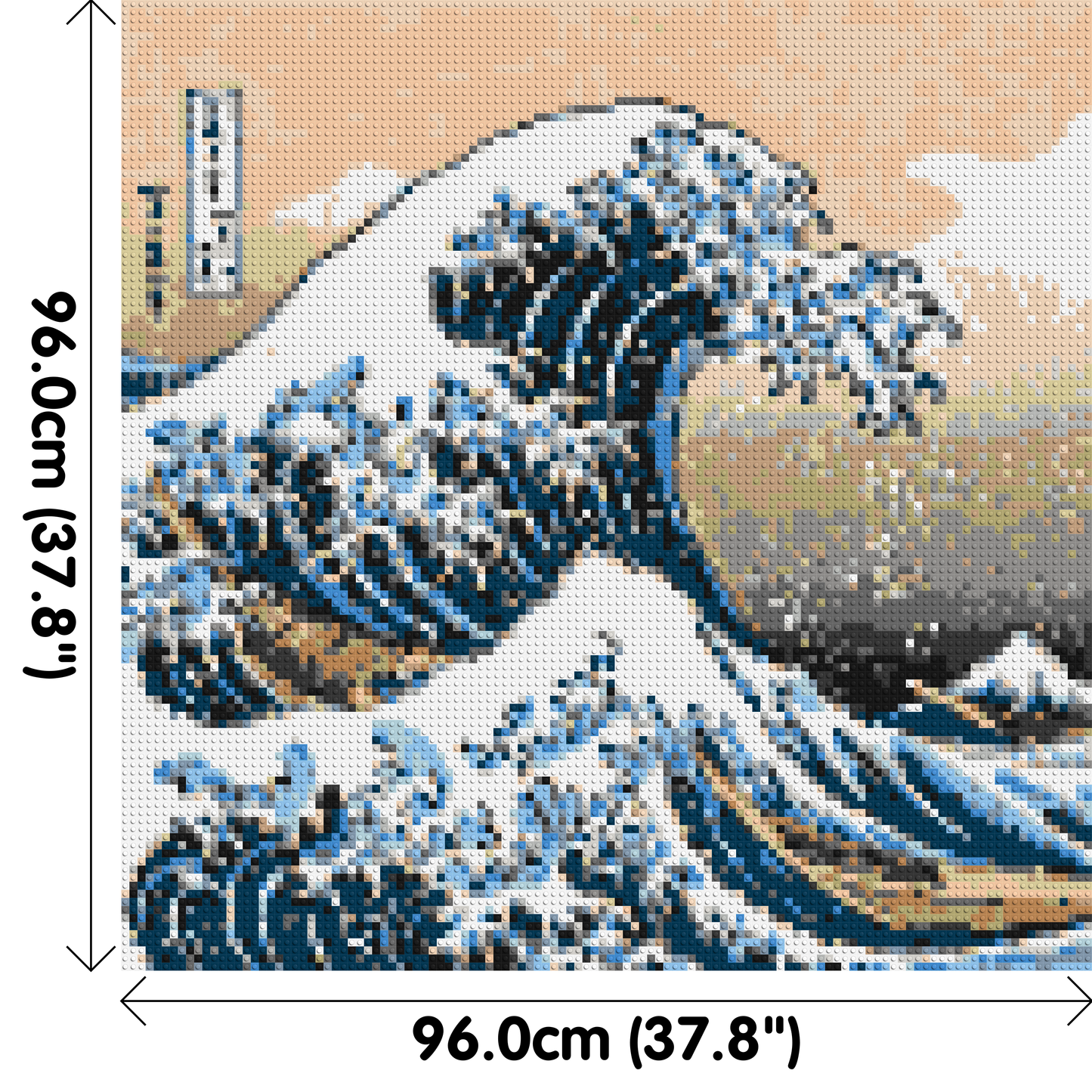 The Great Wave Off Kanagawa by Katsushika Hokusai  - Brick Art Mosaic Kit 5x5 large