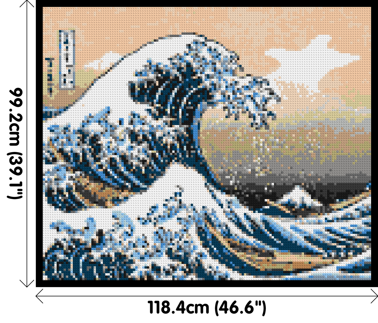 The Great Wave Off Kanagawa by Katsushika Hokusai  - Brick Art Mosaic Kit 6x5 large