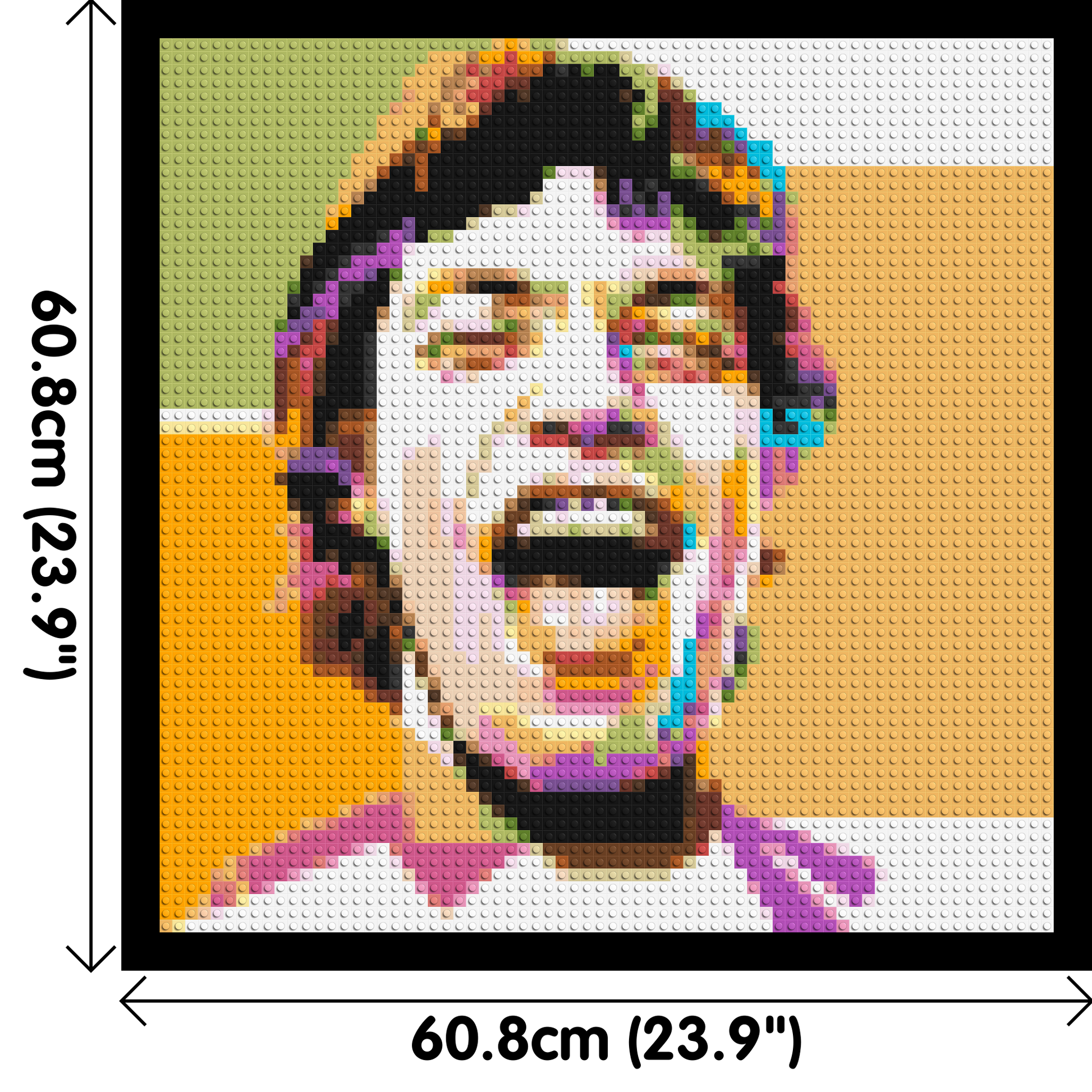 Mick Jagger - Brick Art Mosaic Kit 3x3 dimensions with frame