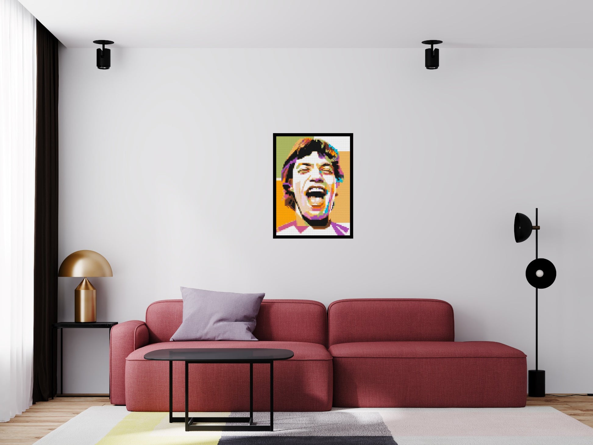 Mick Jagger - Brick Art Mosaic Kit 3x4 scene with frame