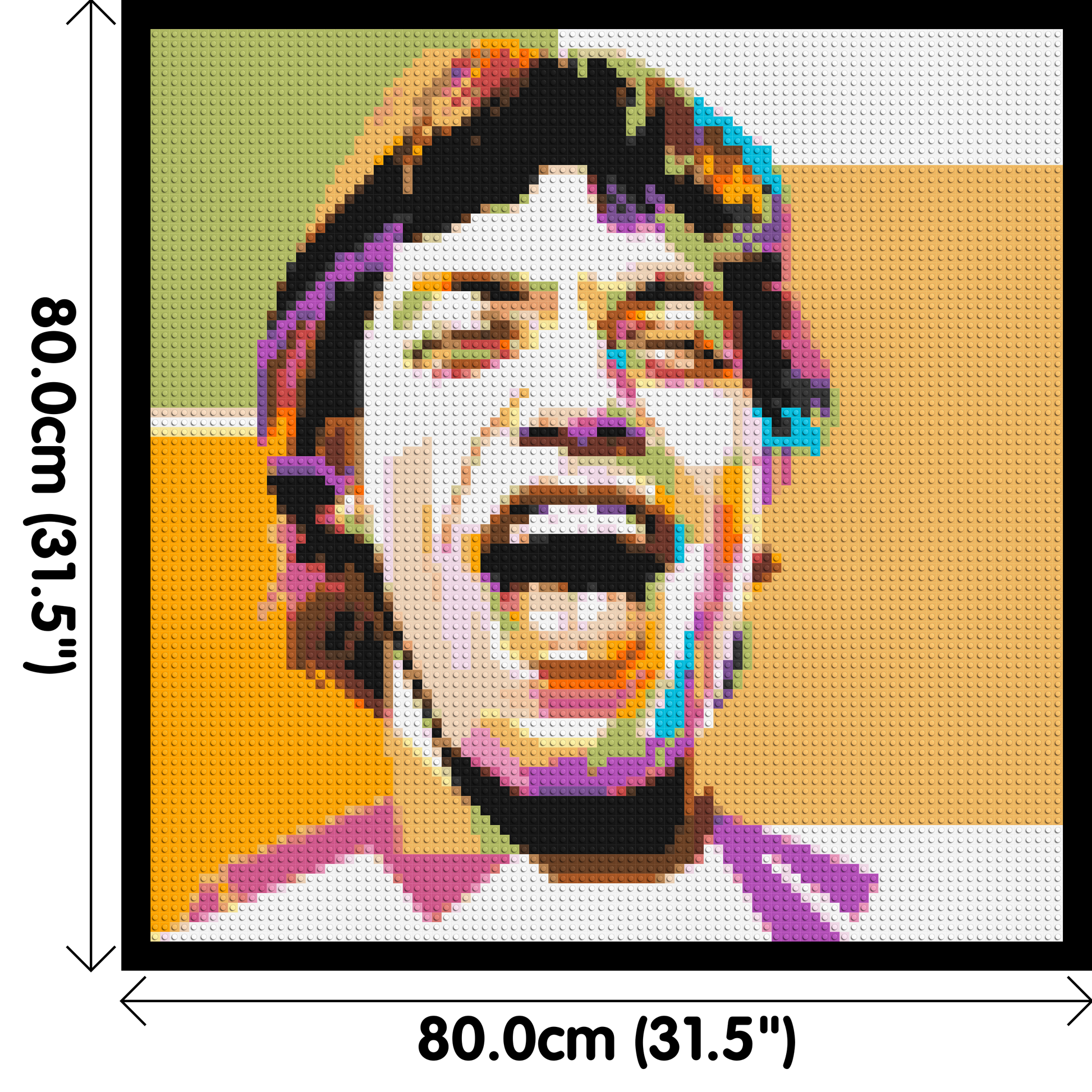 Mick Jagger - Brick Art Mosaic Kit 4x4 dimensions with frame