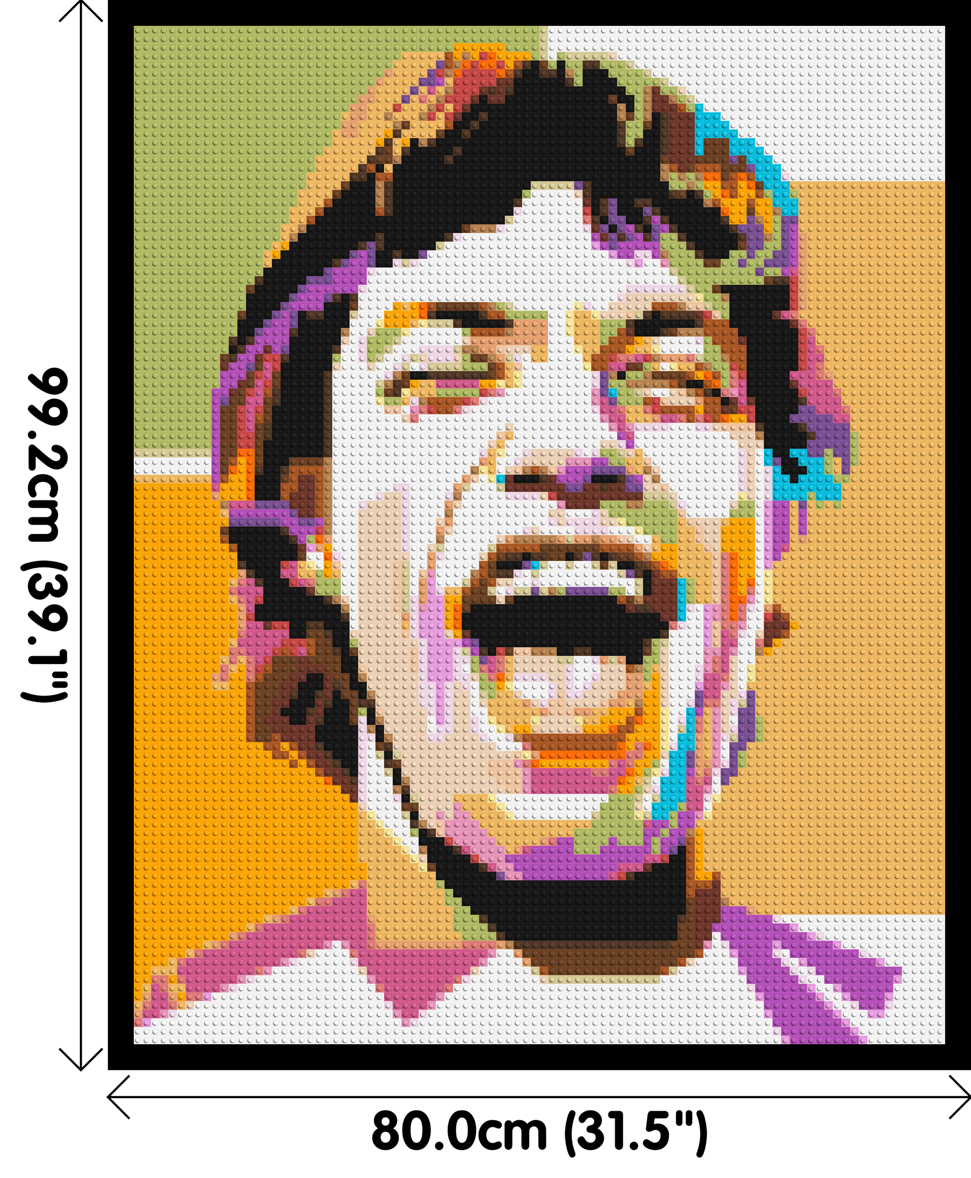 Mick Jagger - Brick Art Mosaic Kit 4x5 dimensions with frame