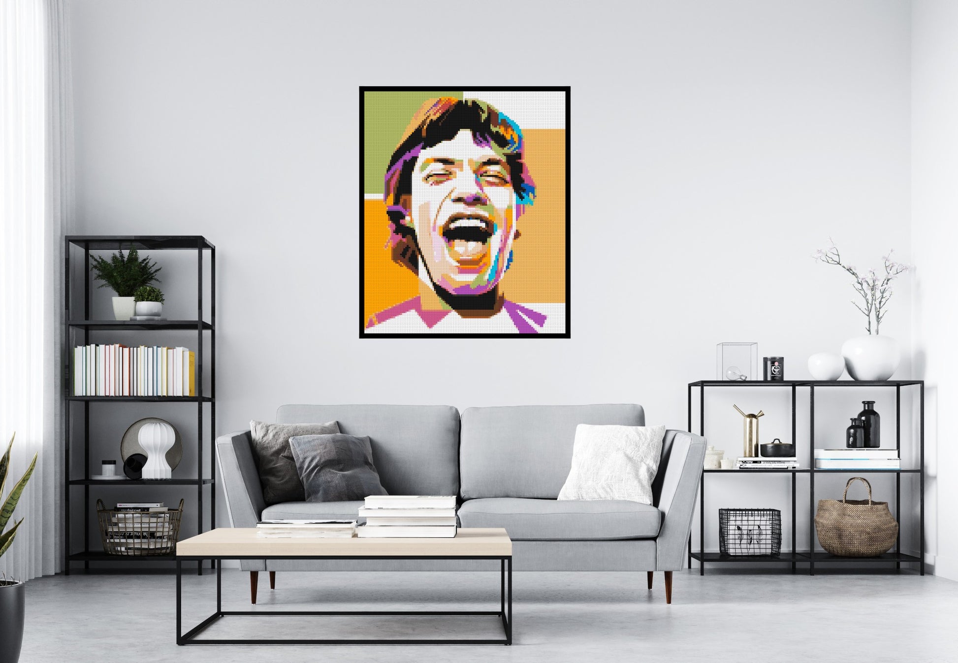 Mick Jagger - Brick Art Mosaic Kit 5x6 scene with frame