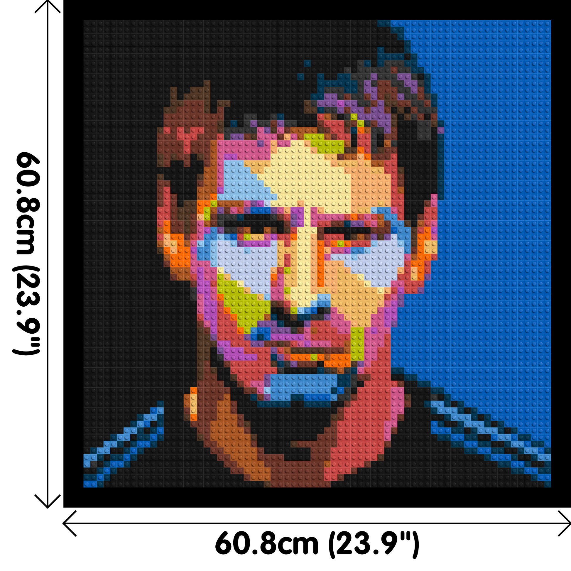 Messi #3 - Brick Art Mosaic Kit 3x3 dimensions with frame