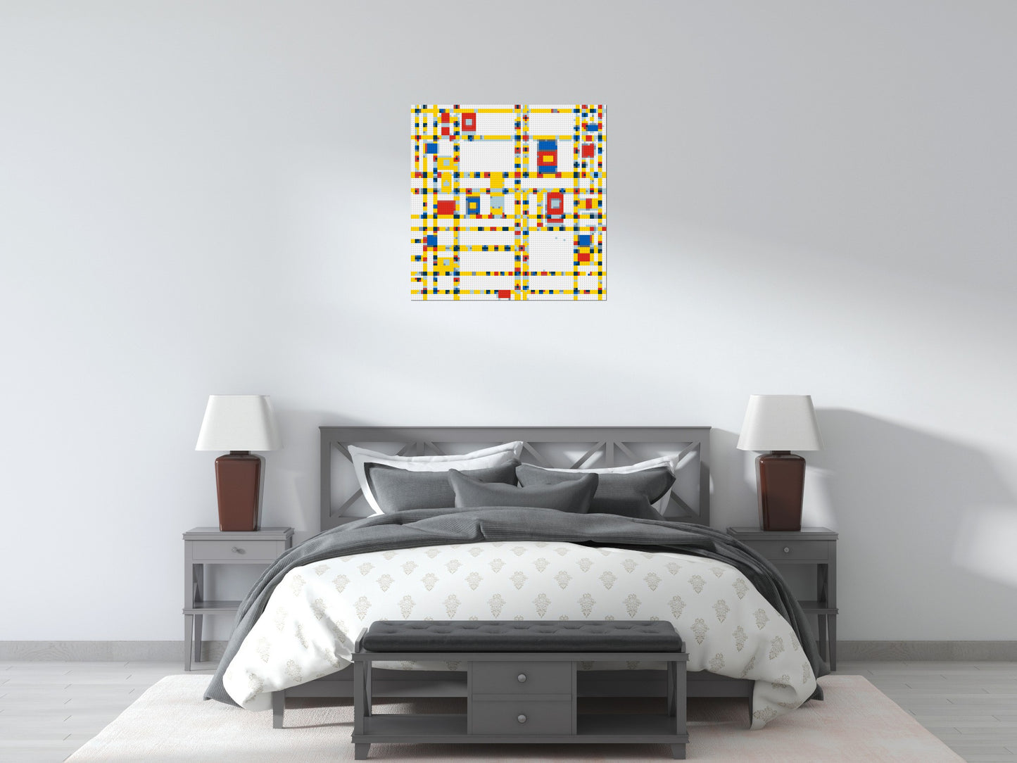 Broadway Boogie Woogie by Piet Mondrian - Brick Art Mosaic Kit 4x4 large