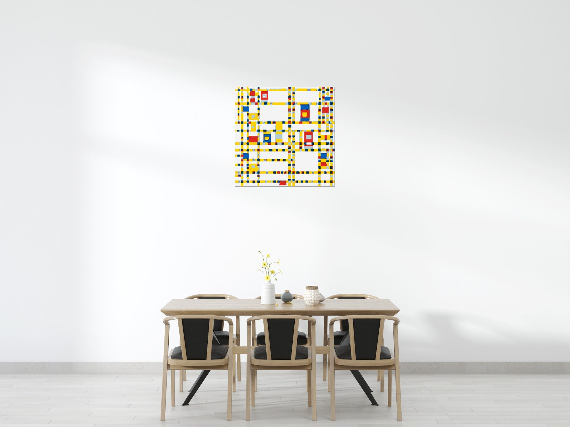 Broadway Boogie Woogie by Piet Mondrian - Brick Art Mosaic Kit 5x5 scene