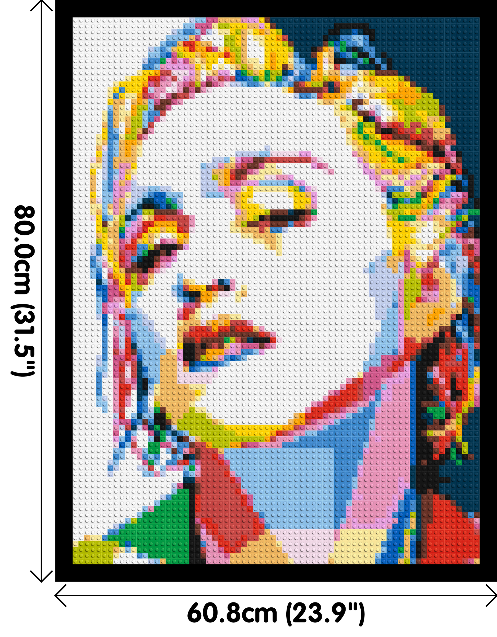 Madonna - Brick Art Mosaic Kit 3x4 dimensions with frame