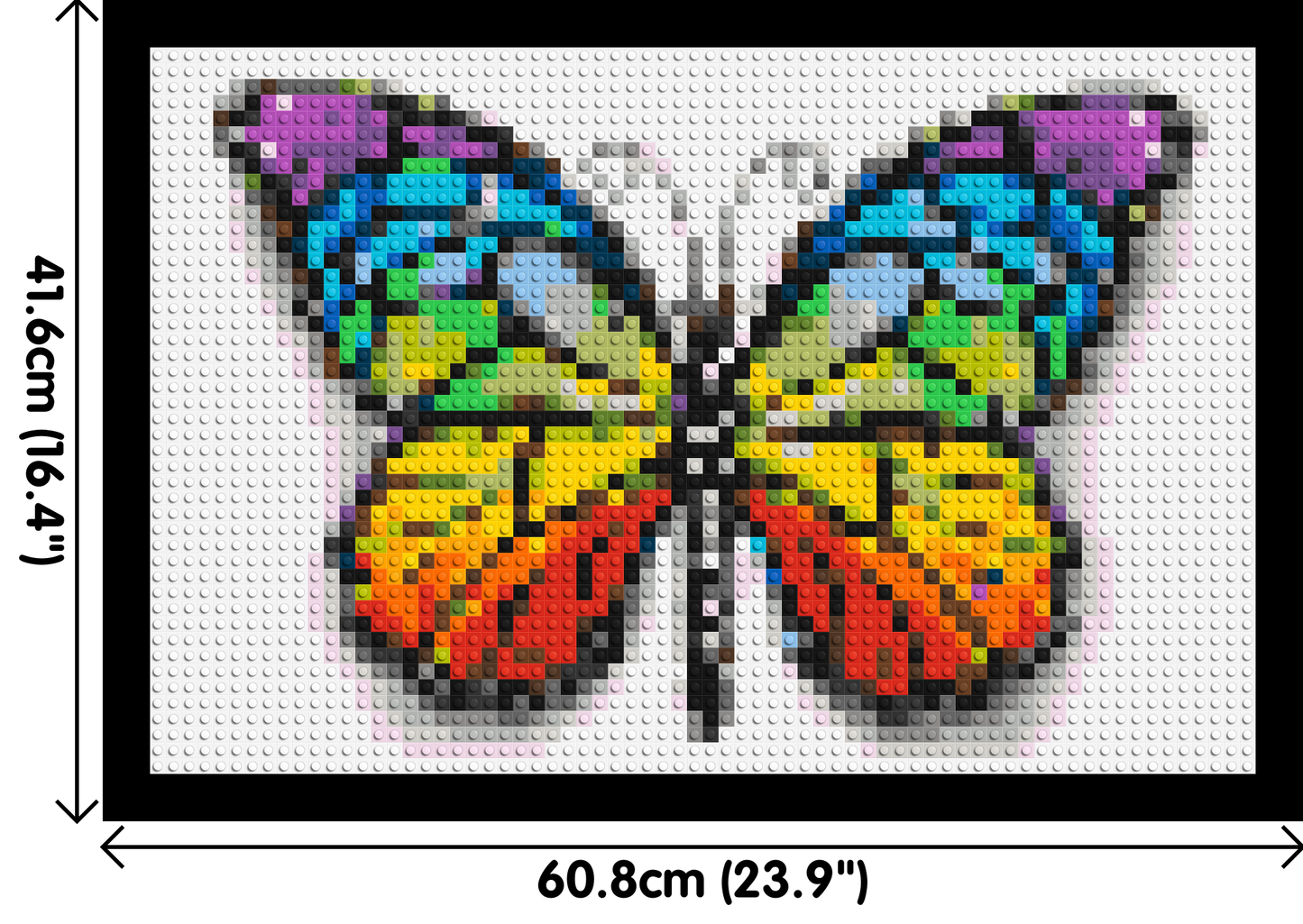 Butterfly Colourful Pop Art  - Brick Art Mosaic Kit 3x2 large