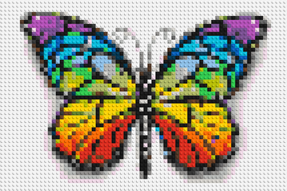 Butterfly Colourful Pop Art  - Brick Art Mosaic Kit 3x2 large