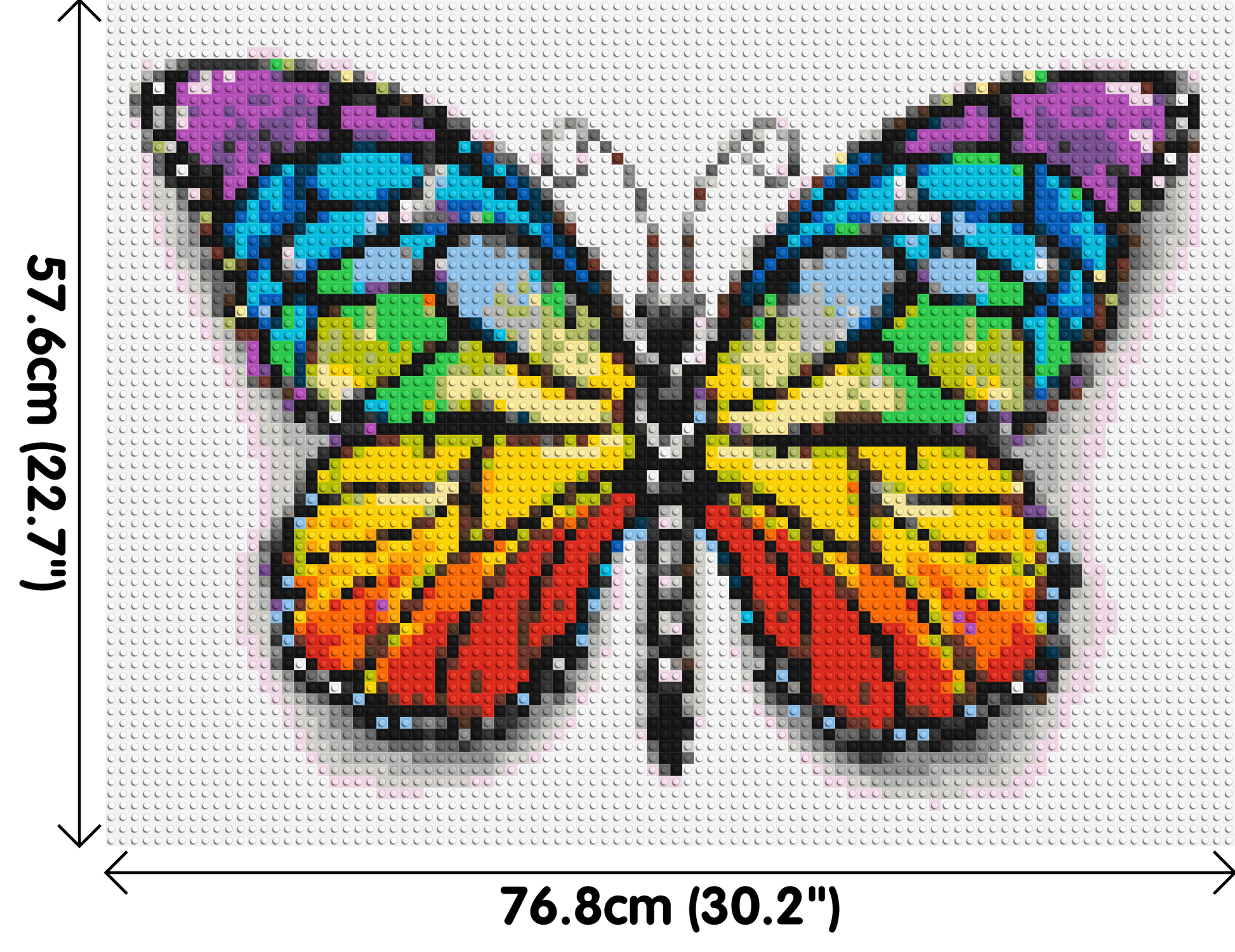 Butterfly Colourful Pop Art  - Brick Art Mosaic Kit 4x3 dimensions