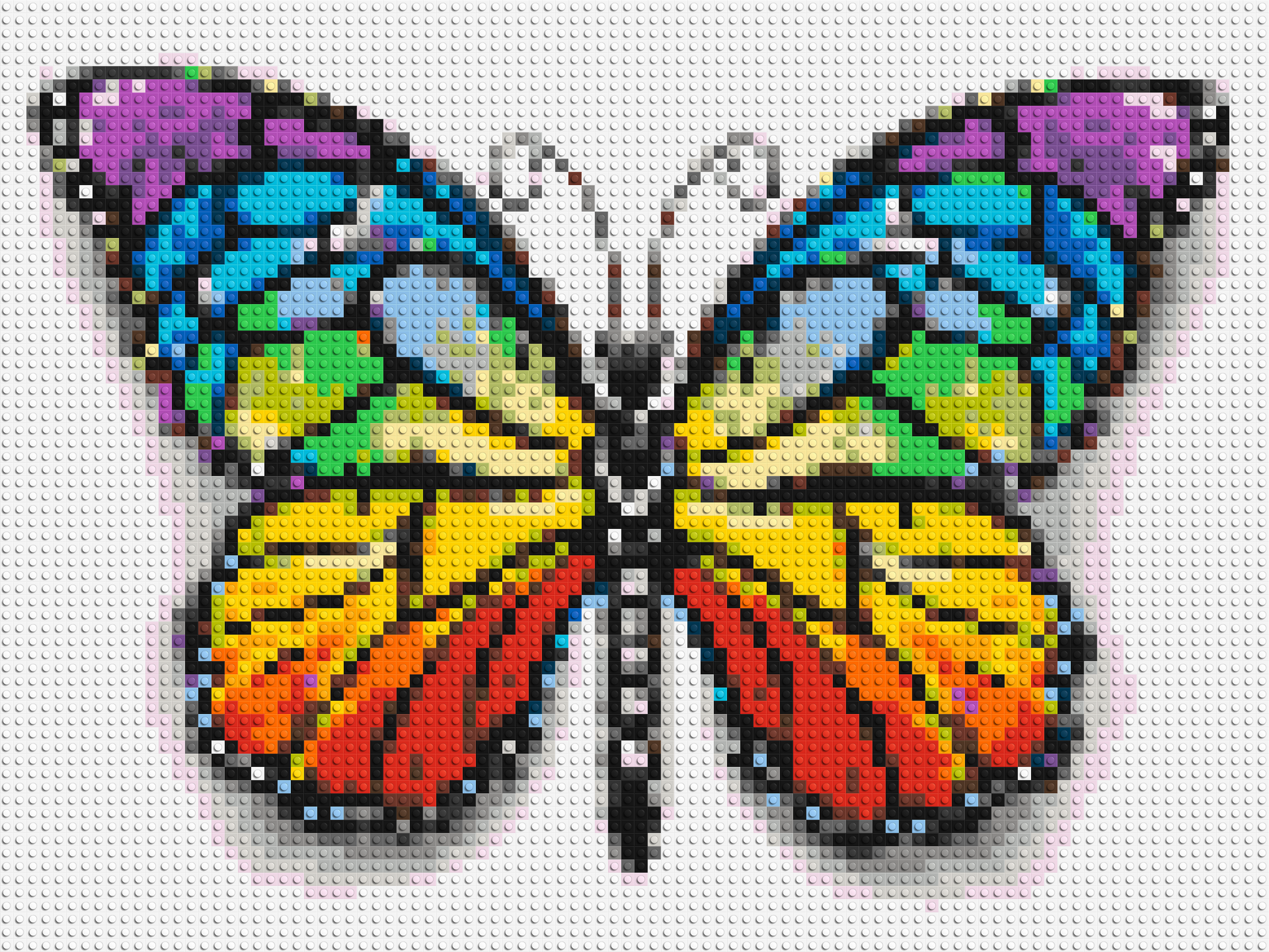 Butterfly Colourful Pop Art  - Brick Art Mosaic Kit 4x3 large