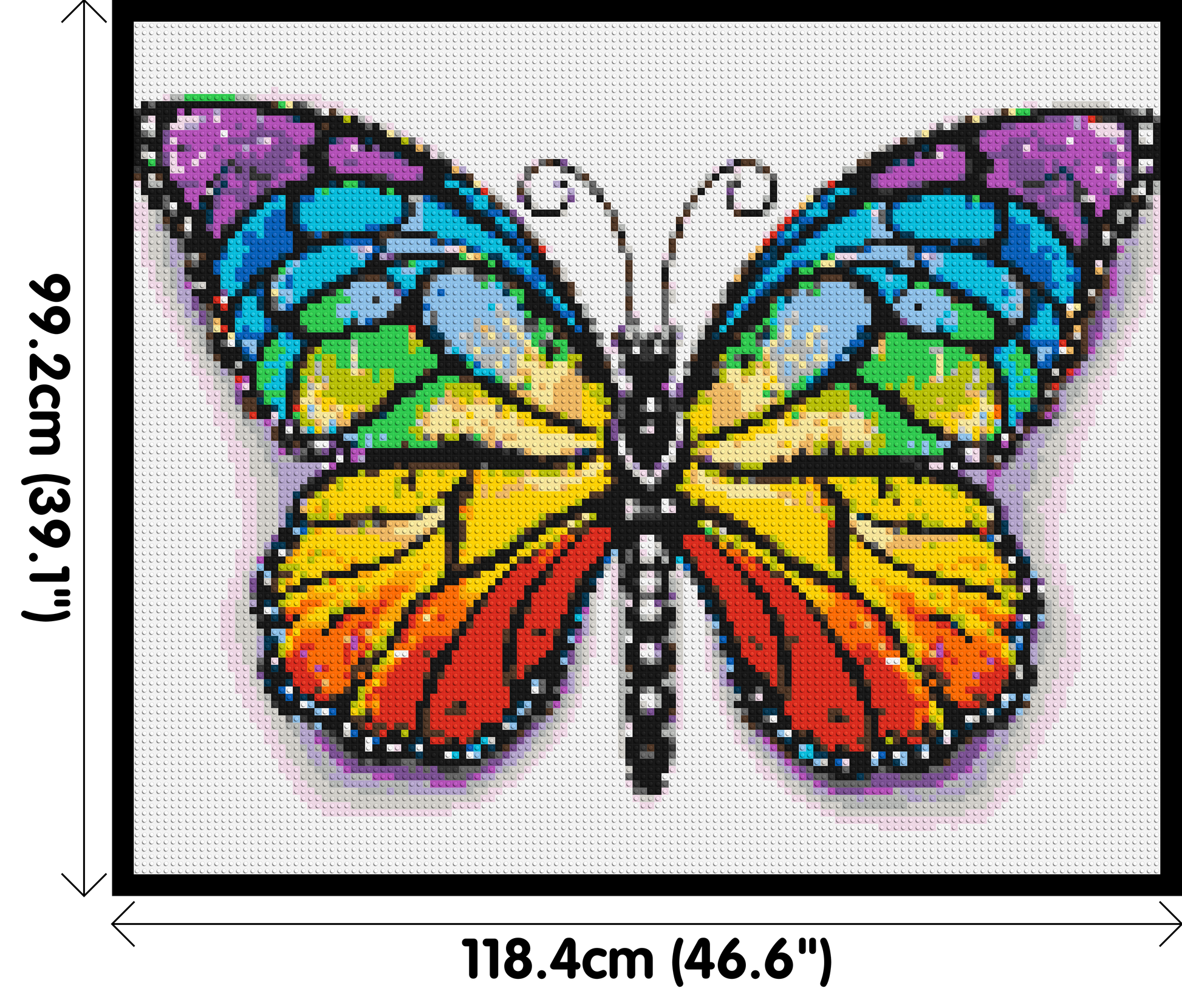 Butterfly Colourful Pop Art  - Brick Art Mosaic Kit 6x5 dimensions with frame