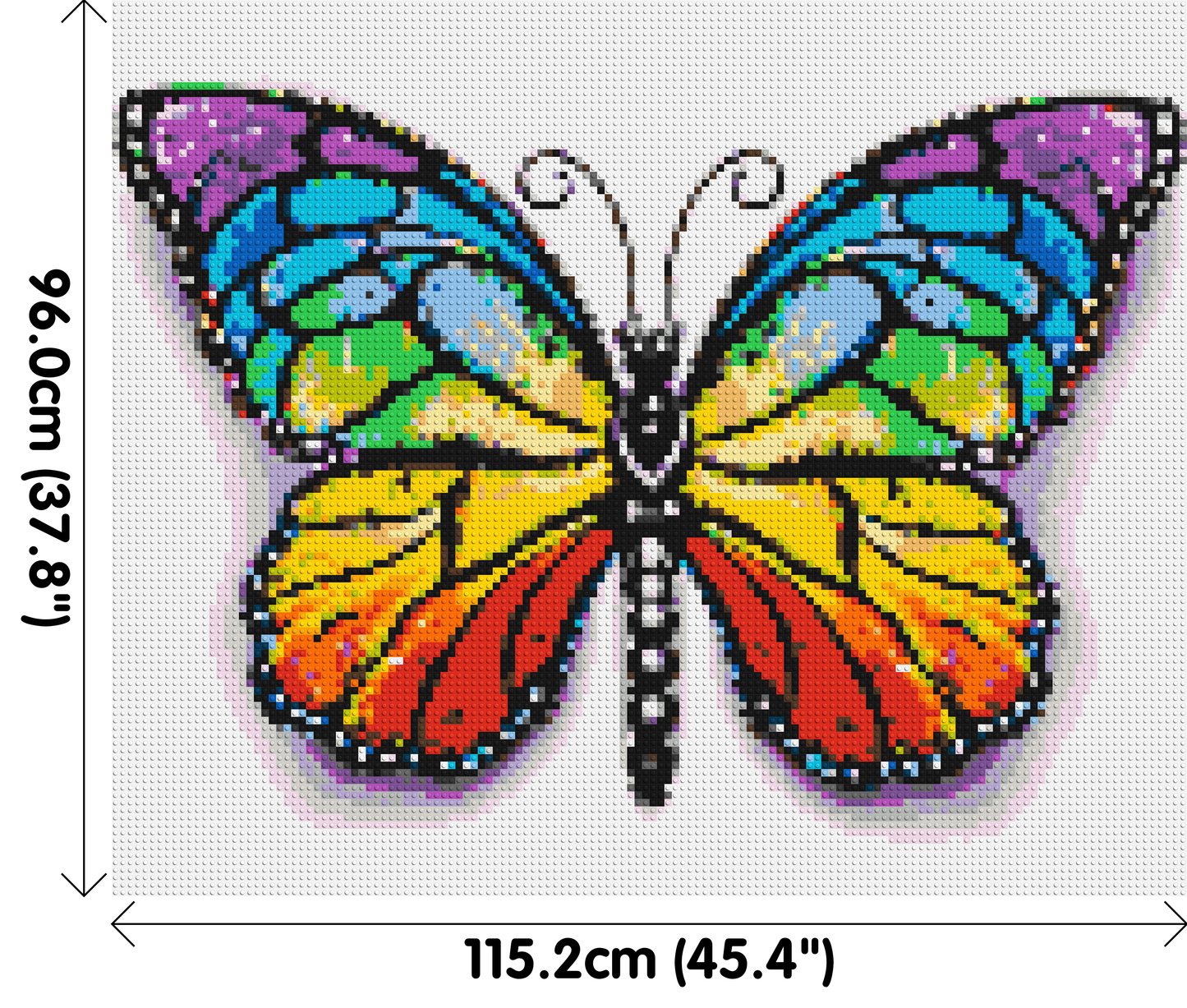 Butterfly Colourful Pop Art  - Brick Art Mosaic Kit 6x5 large